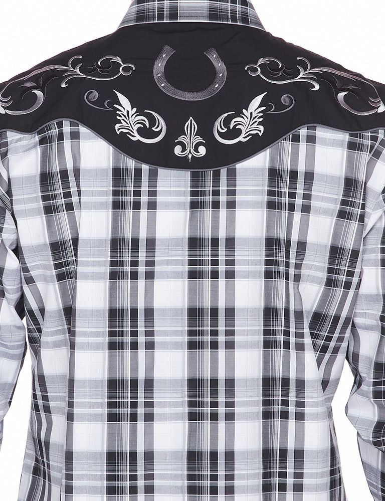 Men's Western Cowboy Embroidery Shirt-PS500-529 - Rodeo Clothing wholesale 