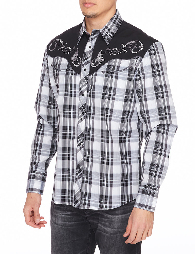 Men's Western Cowboy Embroidery Shirt-PS500-529 - Rodeo Clothing wholesale 