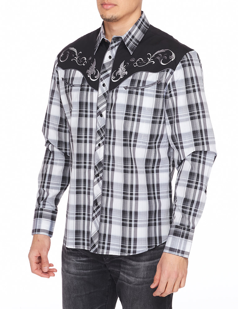 Men's Western Cowboy Embroidery Shirt -PS500-529