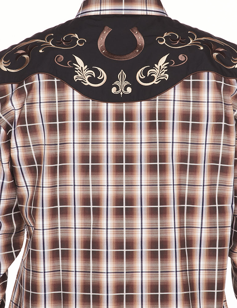 Men's Western Cowboy Embroidery Shirt -PS500-530