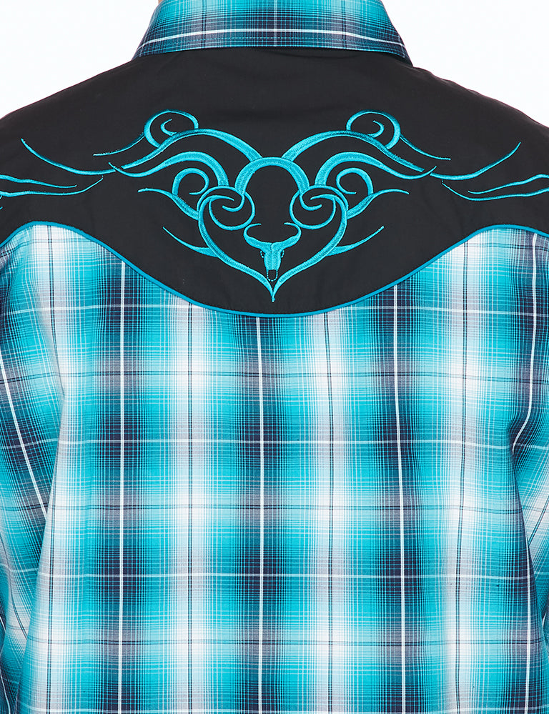 Men's Western Cowboy Embroidery Shirt-PS500-531 - Rodeo Clothing wholesale 