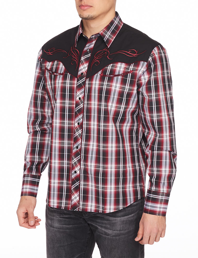 Men's Western Cowboy Embroidery Shirt-PS500-532 - Rodeo Clothing wholesale 