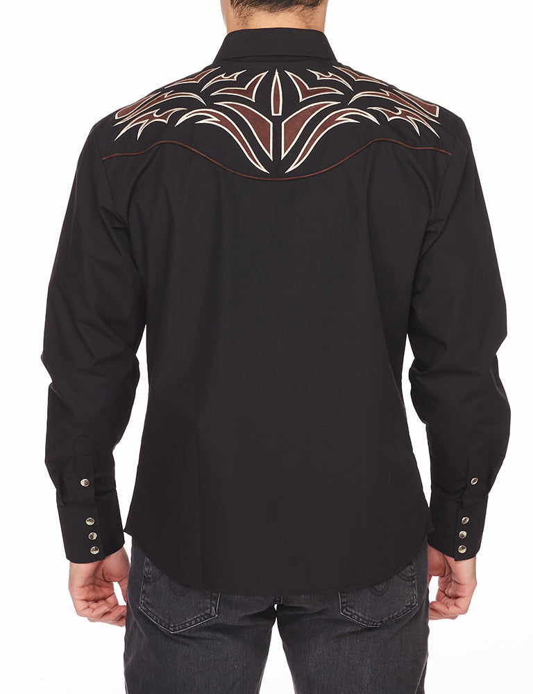 Men's Western Cowboy Embroidery Shirt - PS500-534