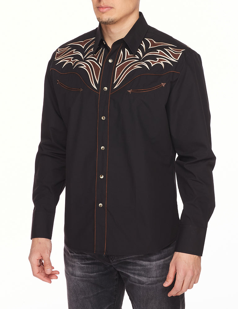 Men's Western Cowboy Embroidery Shirt-PS500-534 - Rodeo Clothing wholesale 