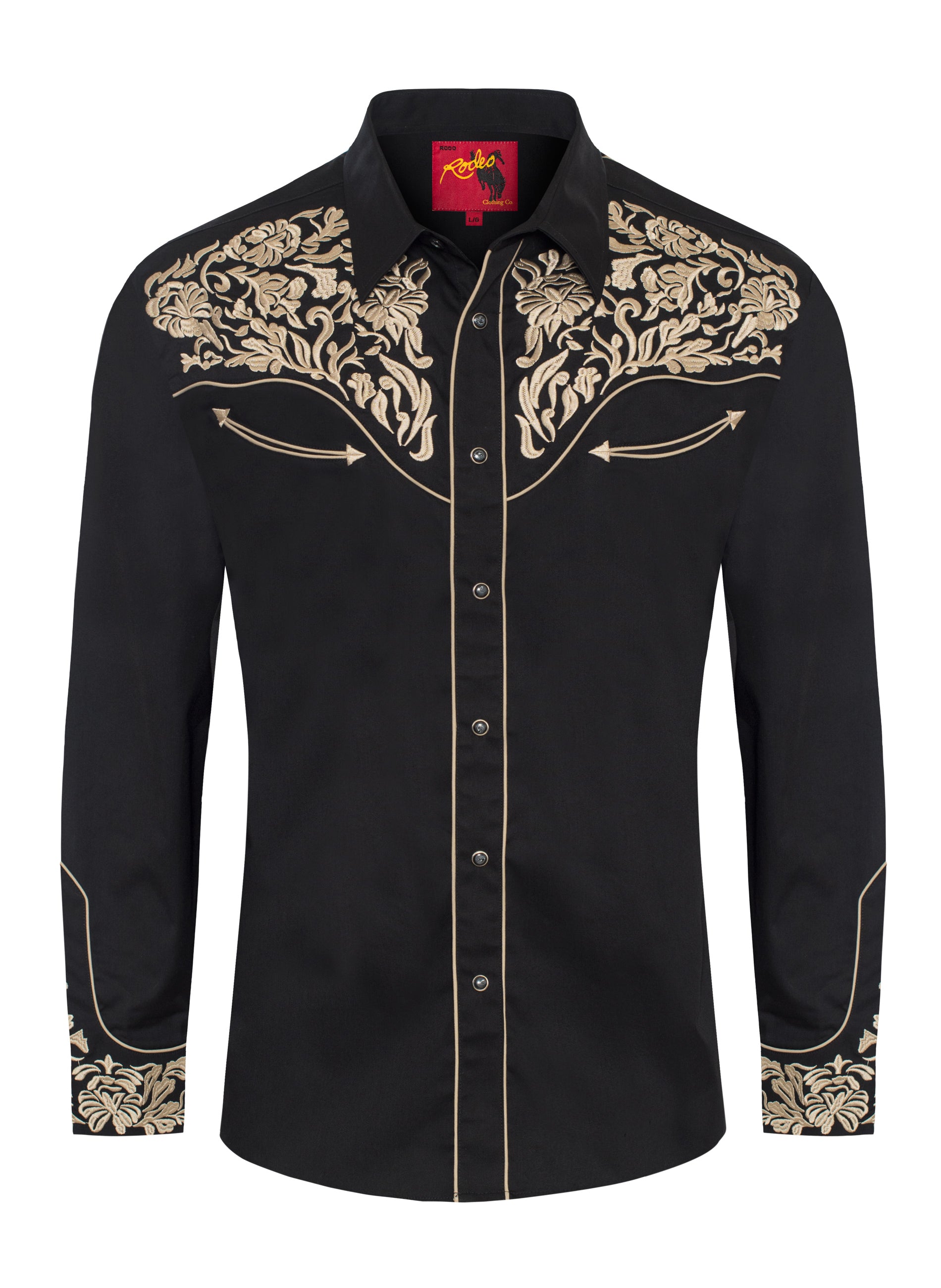 Men's Western Cowboy Embroidery Shirt-PS500L-EC-544