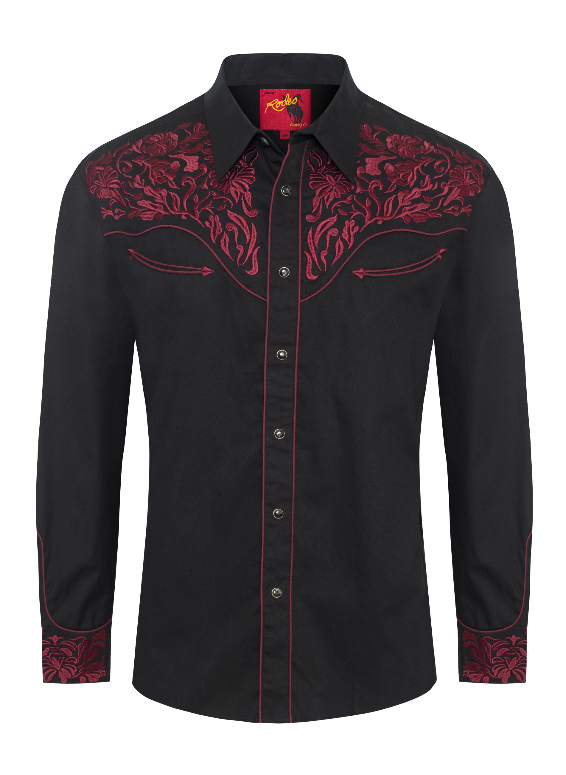 Men's Western Cowboy Embroidery Shirt-PS500L-EC-545