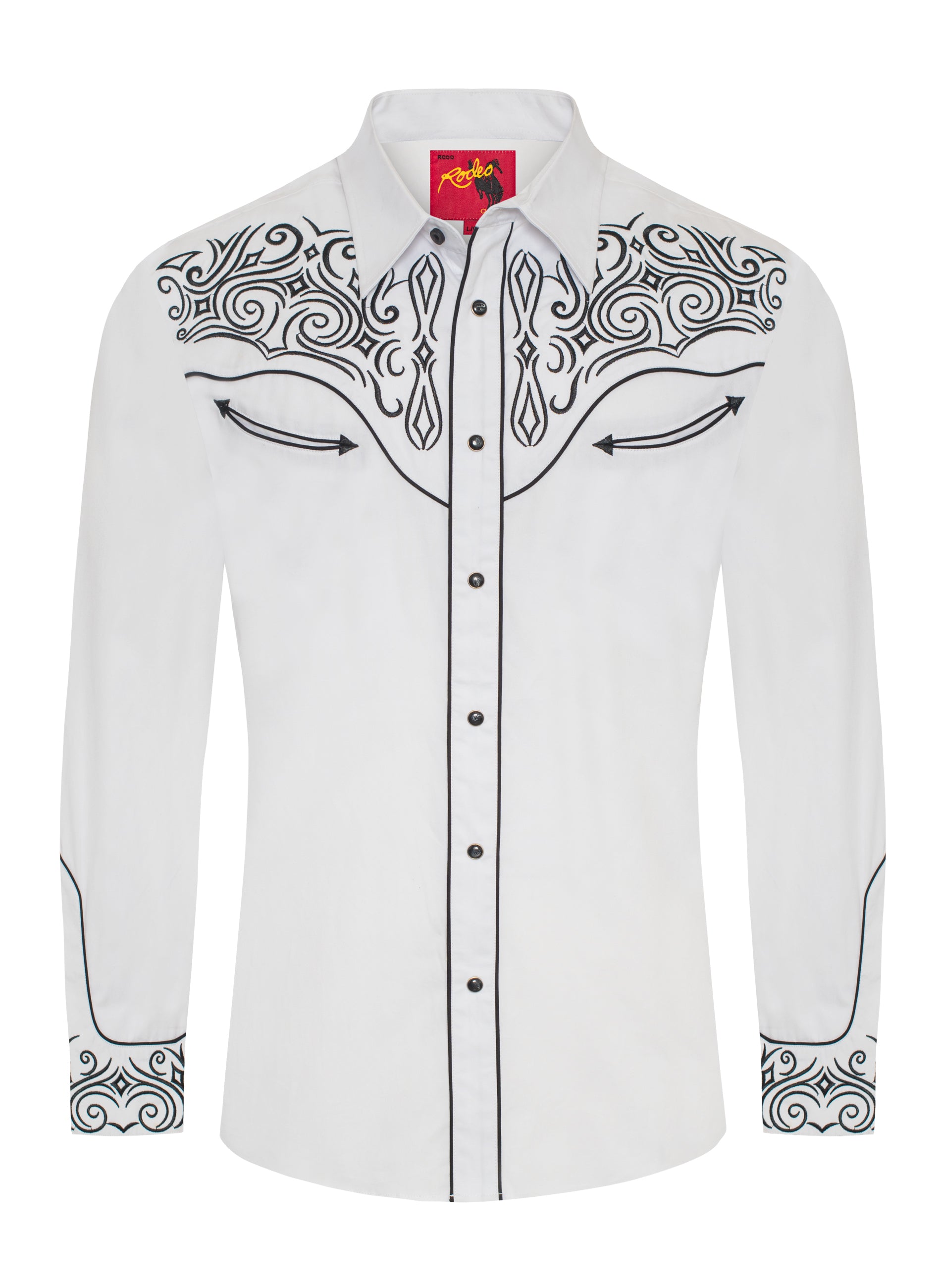 Men's Western Cowboy Embroidery Shirt-PS500L-EC-548