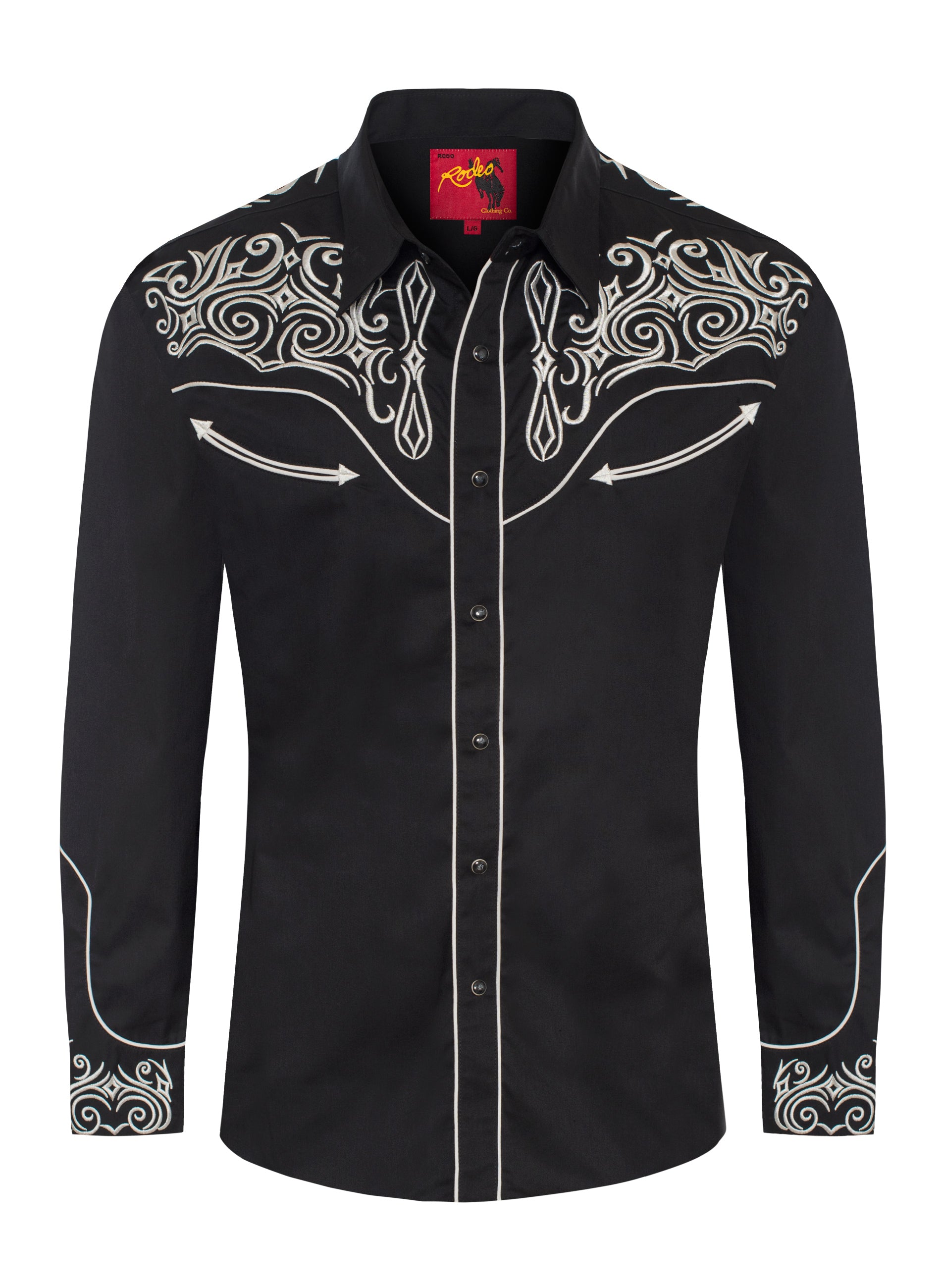 Men's Western Cowboy Embroidery Shirt-PS500L-EC-549