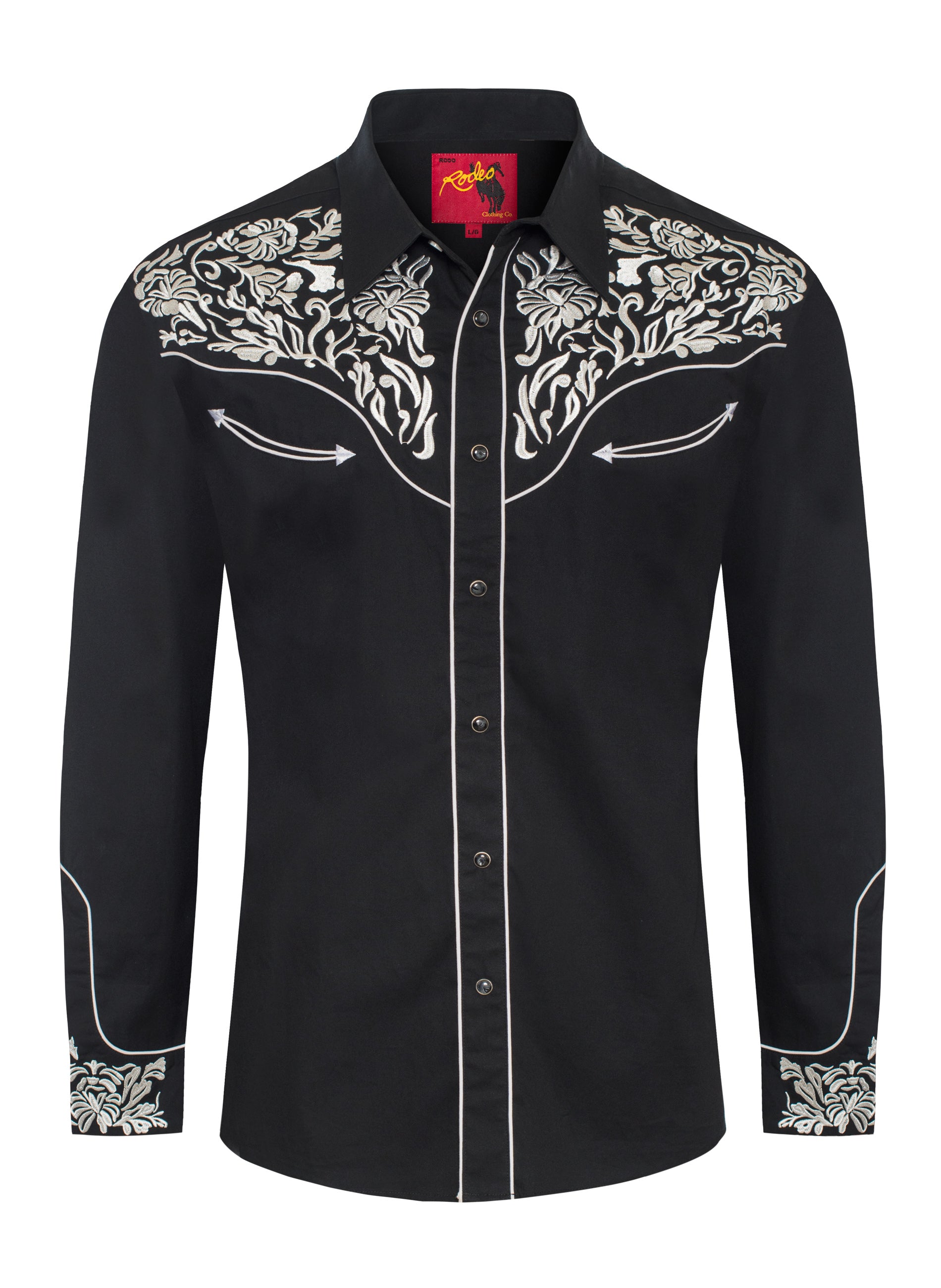 Men's Western Cowboy Embroidery Shirt-PS500L-EC-562