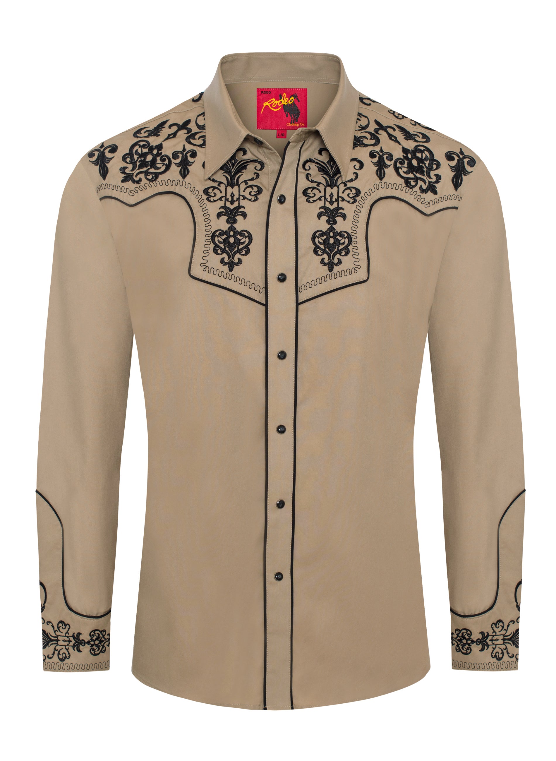 Men's Western Cowboy Embroidery Shirt-PS500L-EC-567