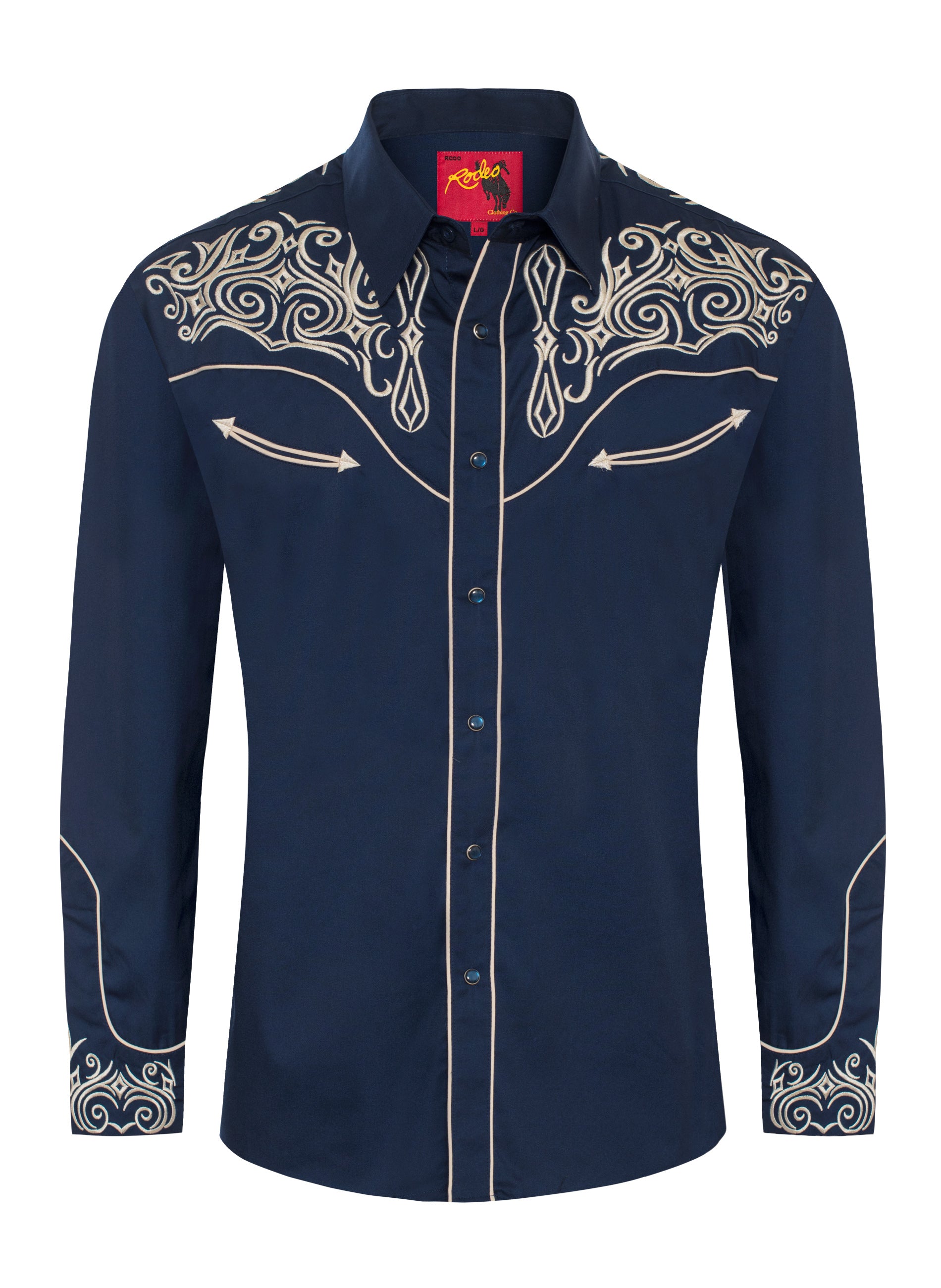Men's Western Cowboy Embroidery Shirt-PS500L-EC-569
