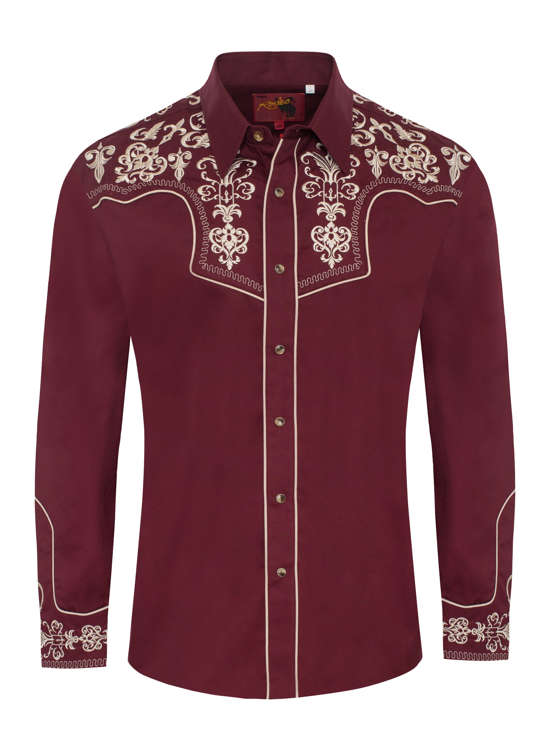 Men's Western Cowboy Embroidery Shirt-PS500L-EC-574