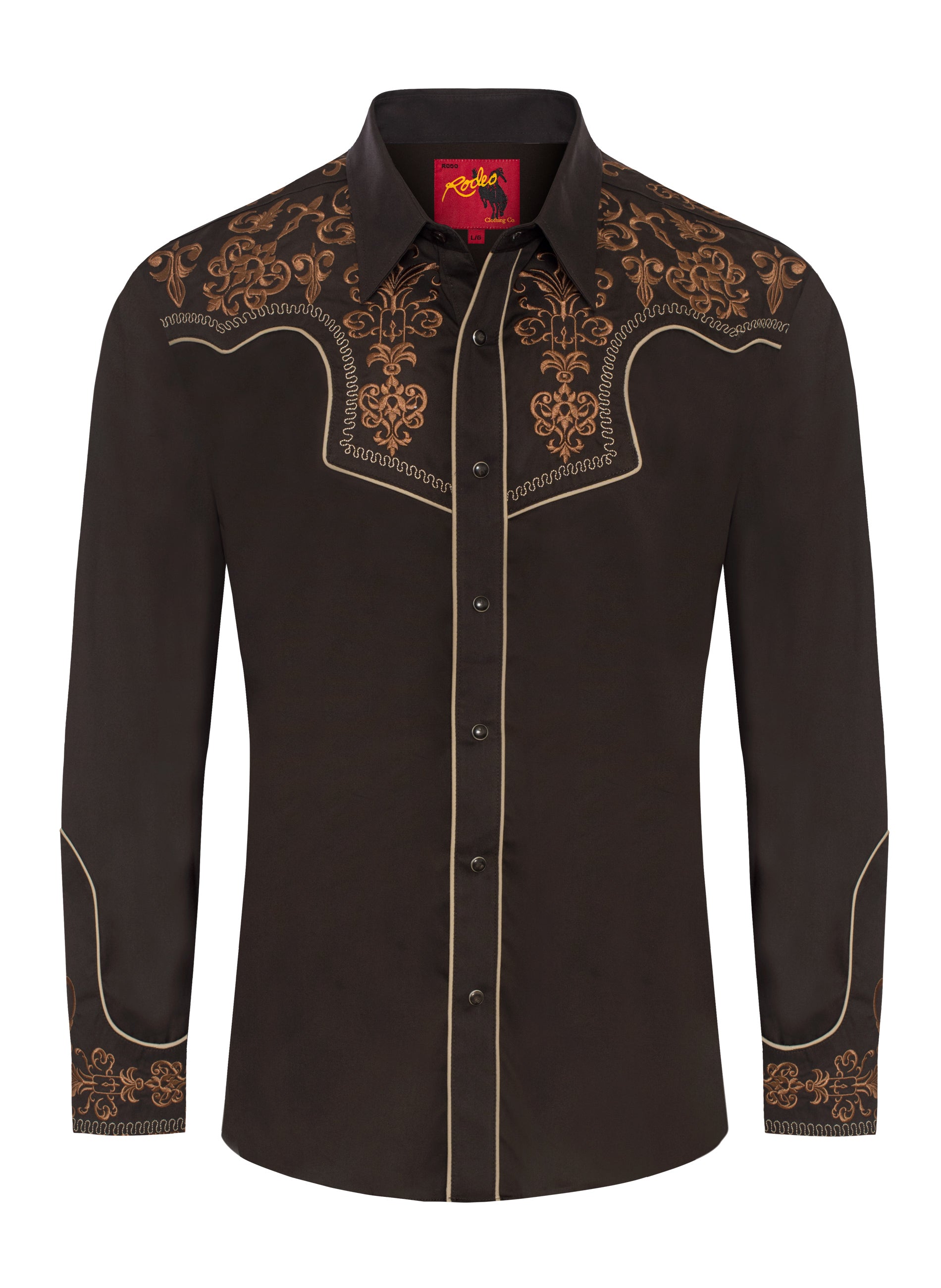 Men's Western Cowboy Embroidery Shirt-PS500L-EC-585