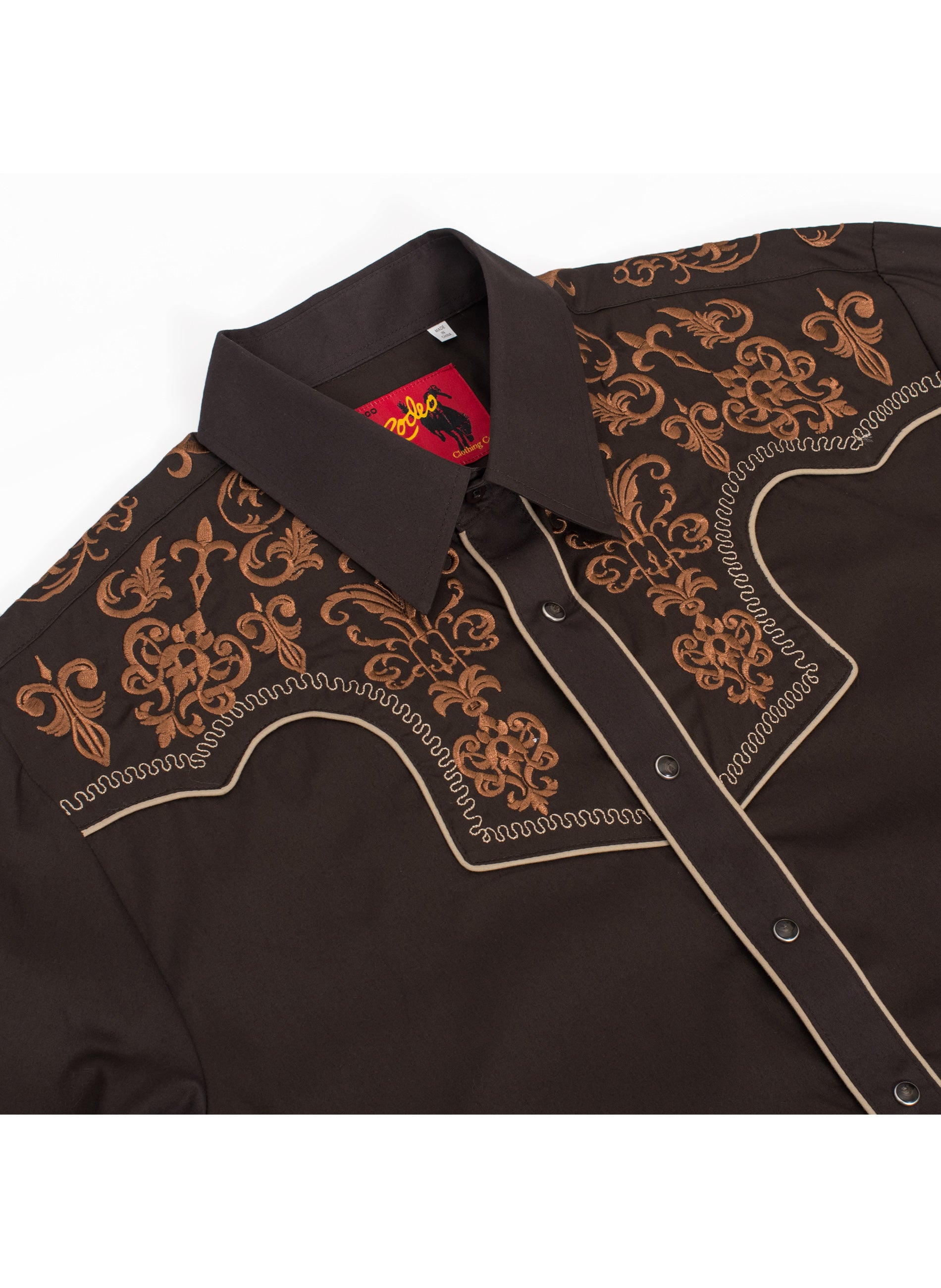 Men's Western Cowboy Embroidery Shirt-PS500L-EC-585
