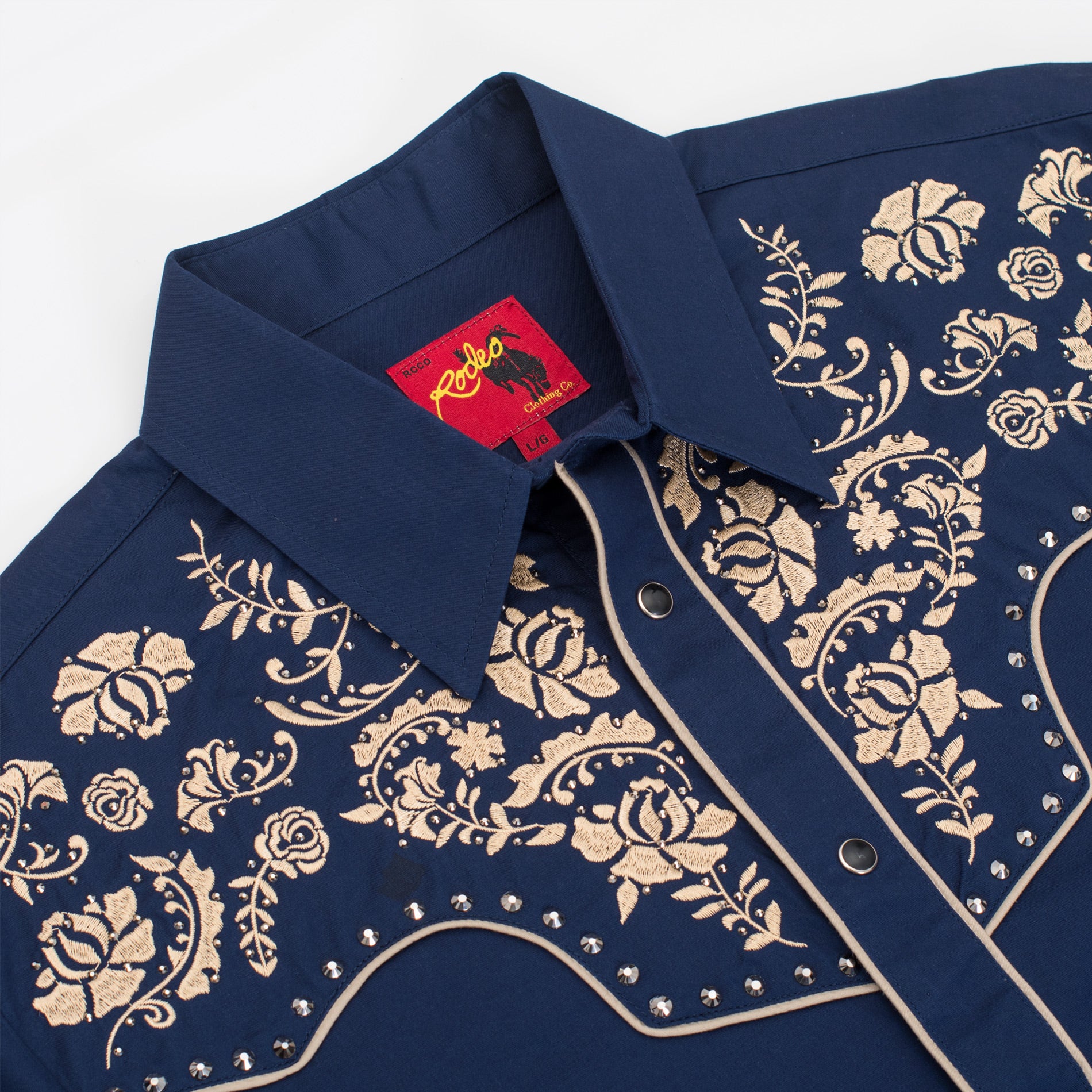 Men's Western Cowboy Embroidery Shirt-PS500D-1007 - Rodeo Clothing wholesale 