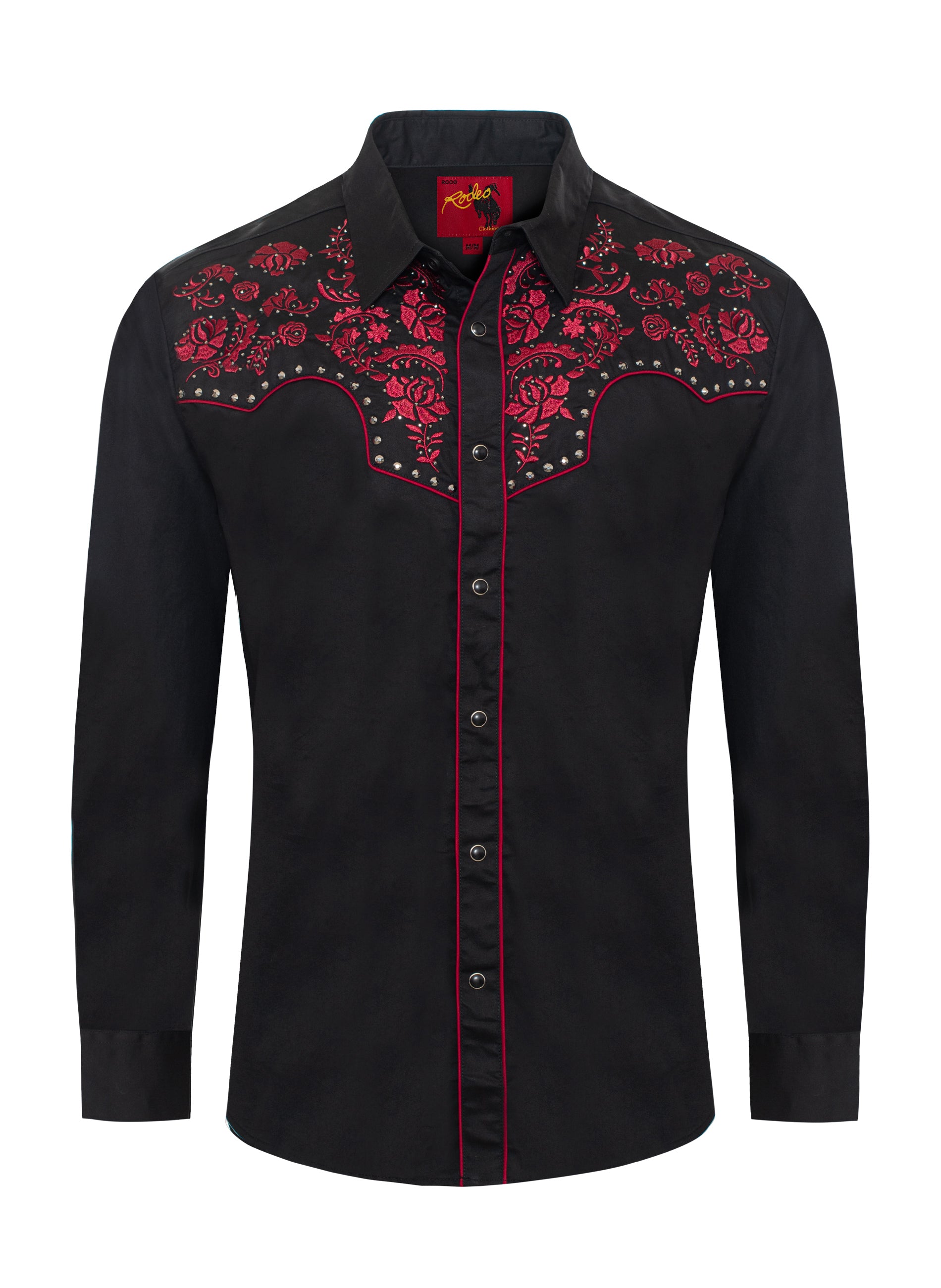 Men's Western Cowboy Embroidery Shirt-PS500D-1008 - Rodeo Clothing wholesale 
