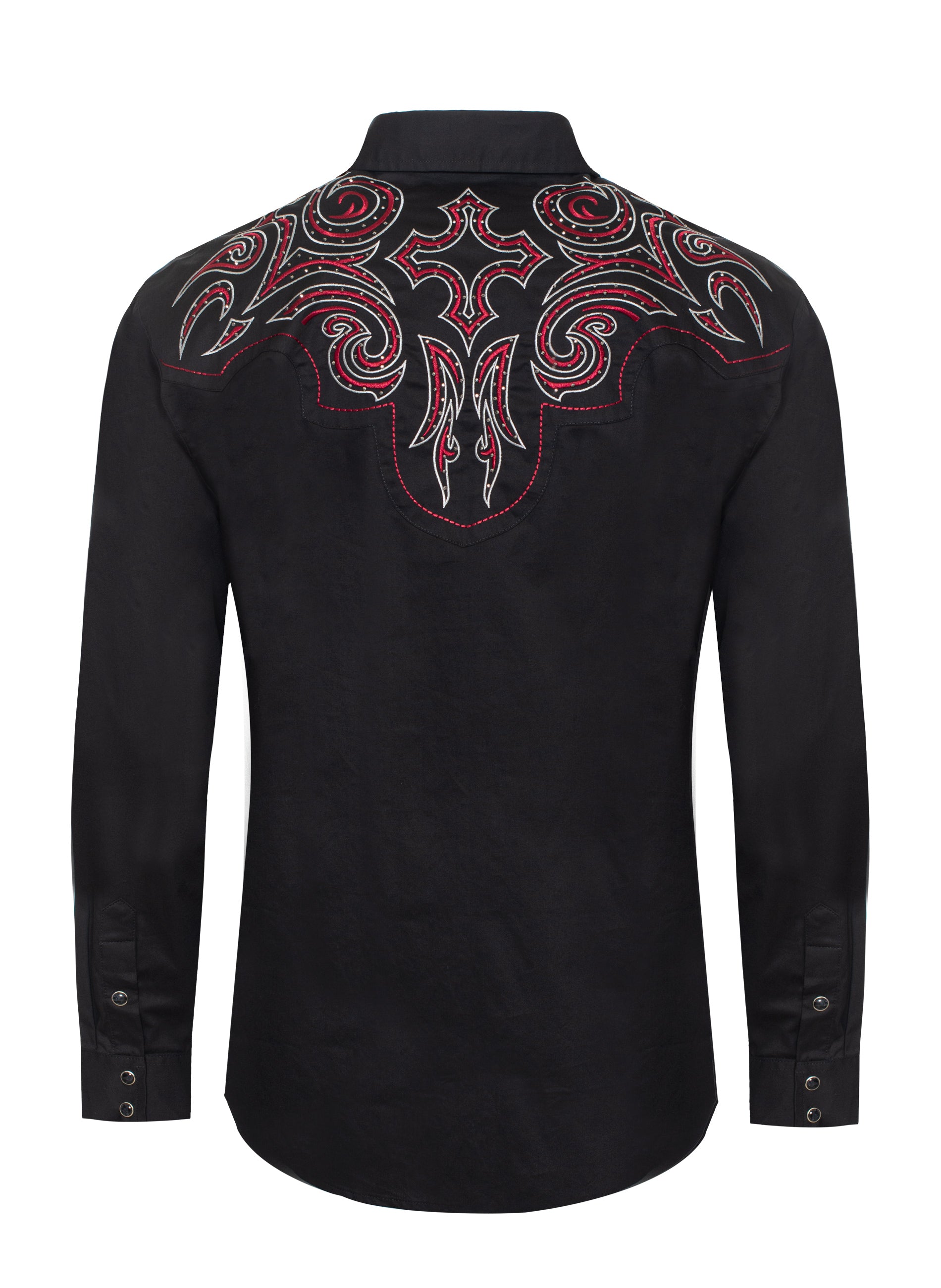 Men's Western Cowboy Embroidery Shirt-PS500D-1010 - Rodeo Clothing wholesale 