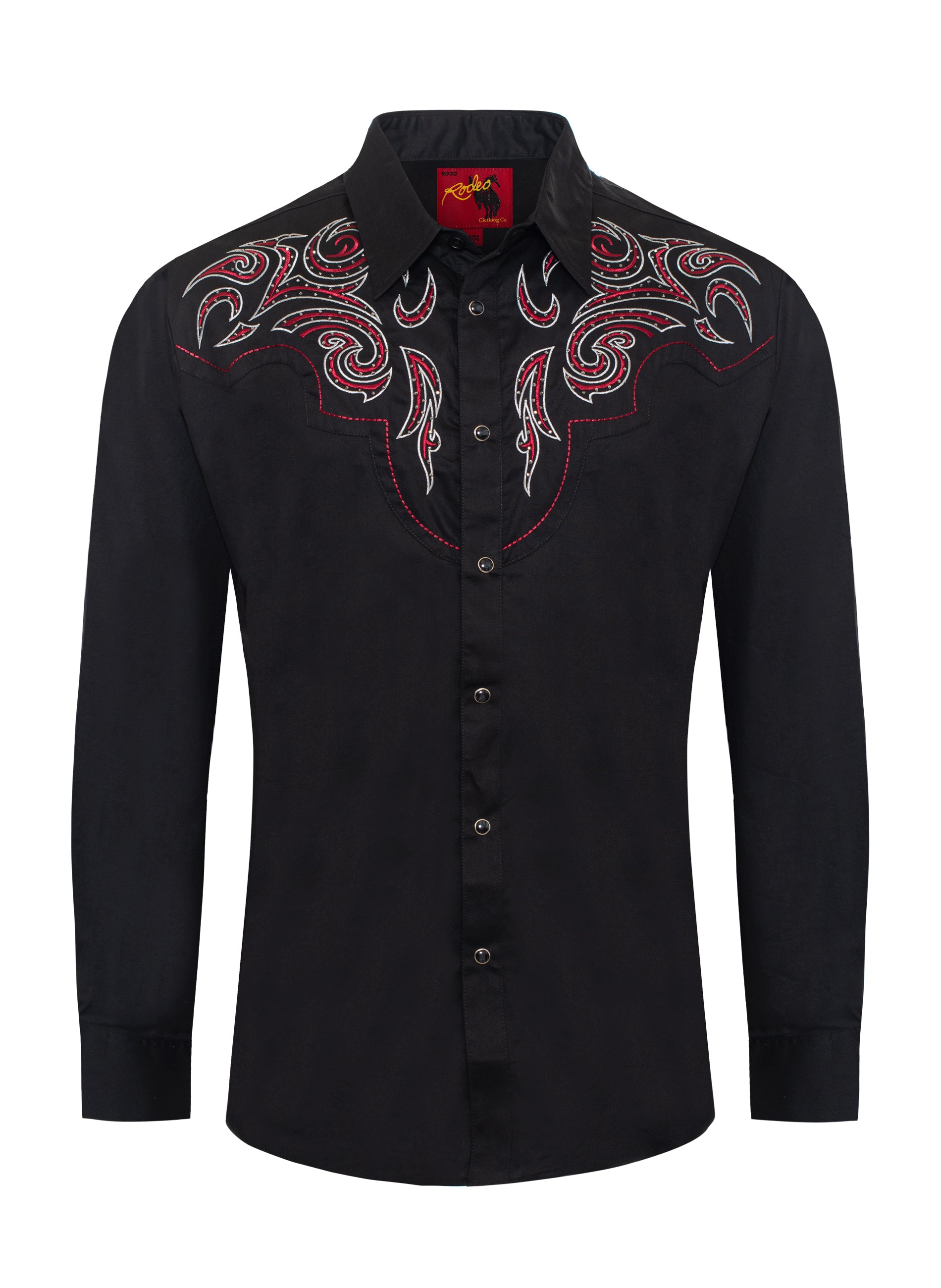 Men's Western Cowboy Embroidery Shirt-PS500D-1010 - Rodeo Clothing wholesale 