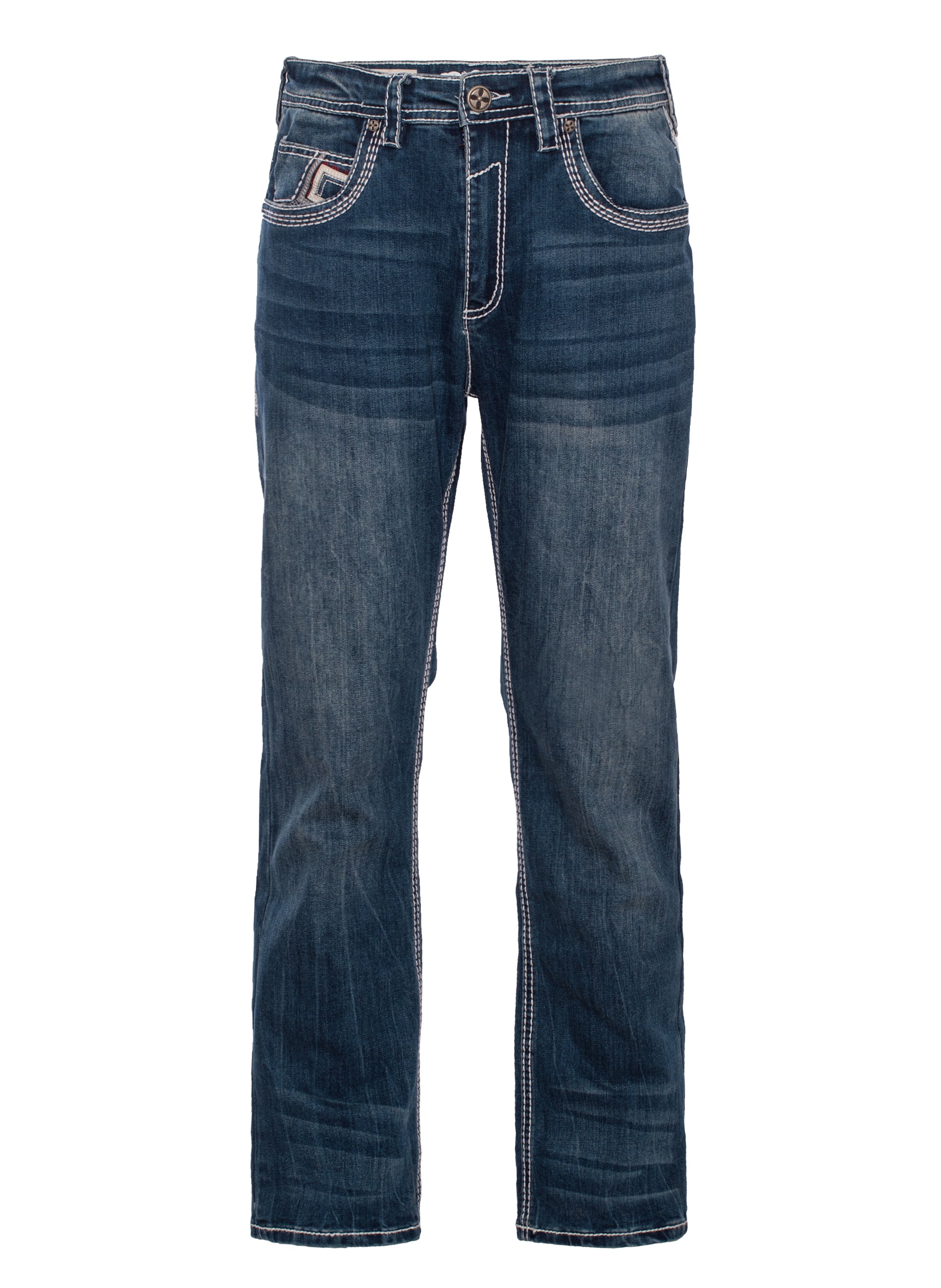 MEN'S COTTON/SPANDEX STRETCH FANCY SLIM STRAIGHT JEANS-RP500-513