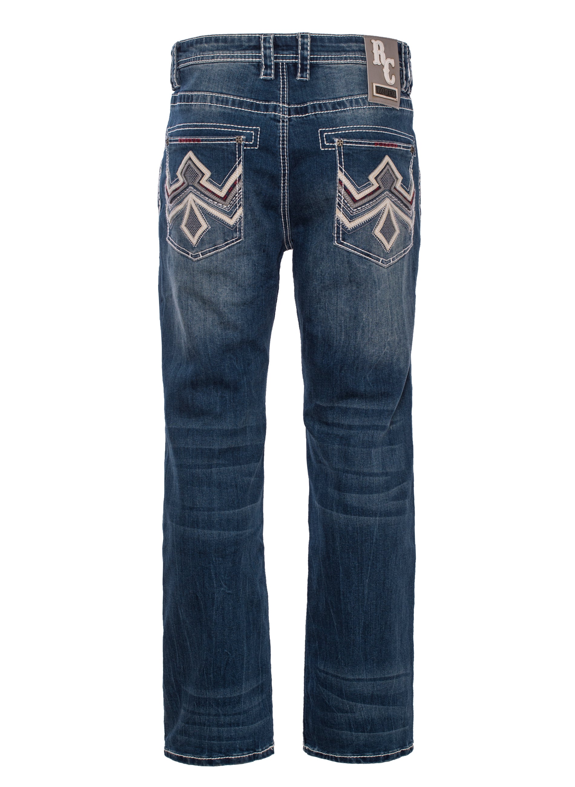 MEN'S COTTON/SPANDEX STRETCH FANCY SLIM STRAIGHT JEANS-RP500-513