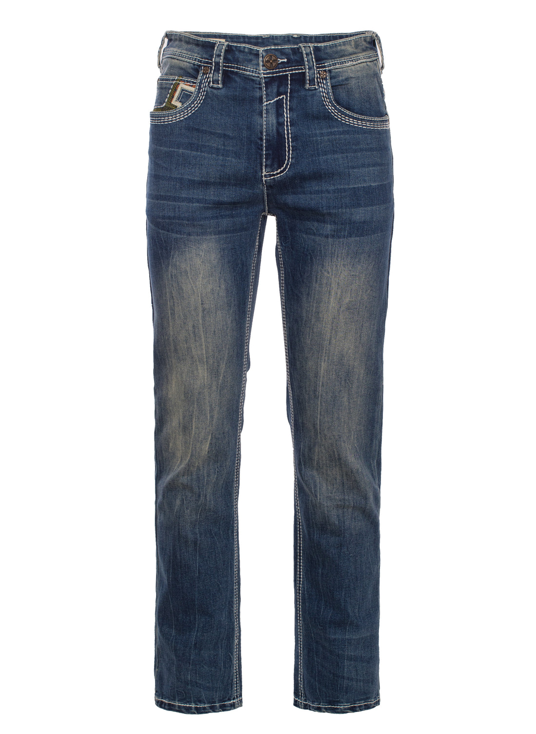 MEN'S COTTON/SPANDEX STRETCH FANCY SLIM STRAIGHT JEANS-RP500-514