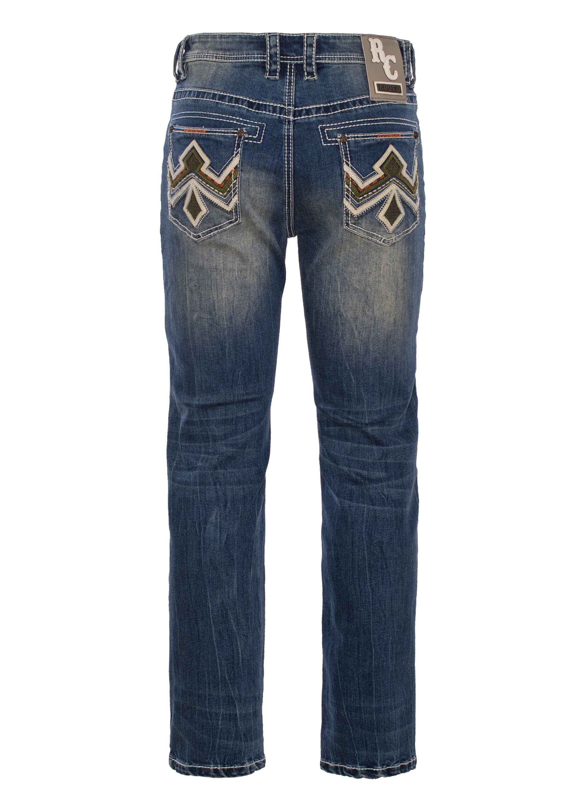 MEN'S COTTON/SPANDEX STRETCH FANCY SLIM STRAIGHT JEANS-RP500-514