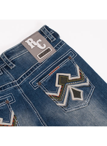 MEN'S COTTON/SPANDEX STRETCH FANCY SLIM STRAIGHT JEANS-RP500-514