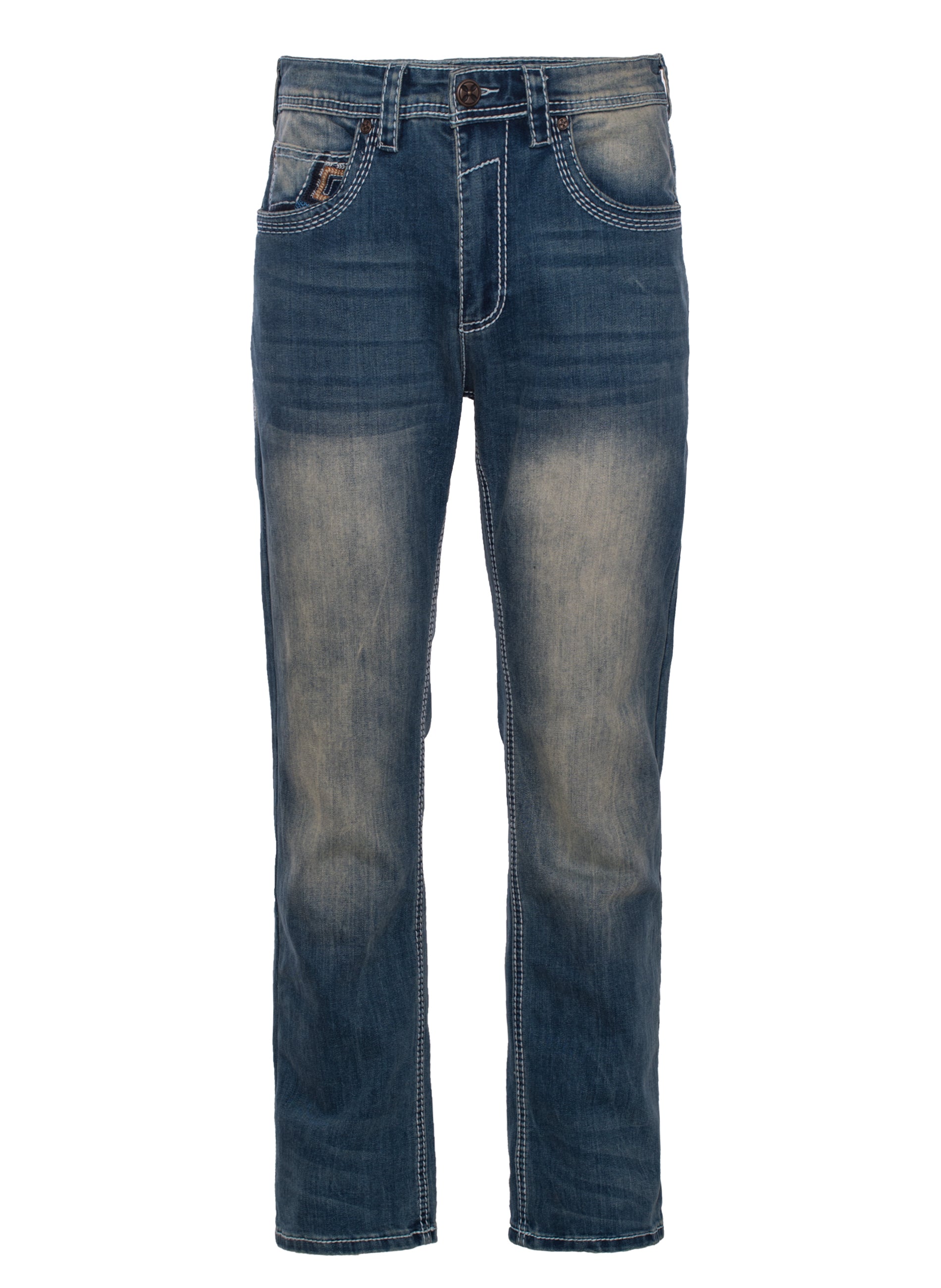 MEN'S COTTON/SPANDEX STRETCH FANCY SLIM STRAIGHT JEANS-RP500-515