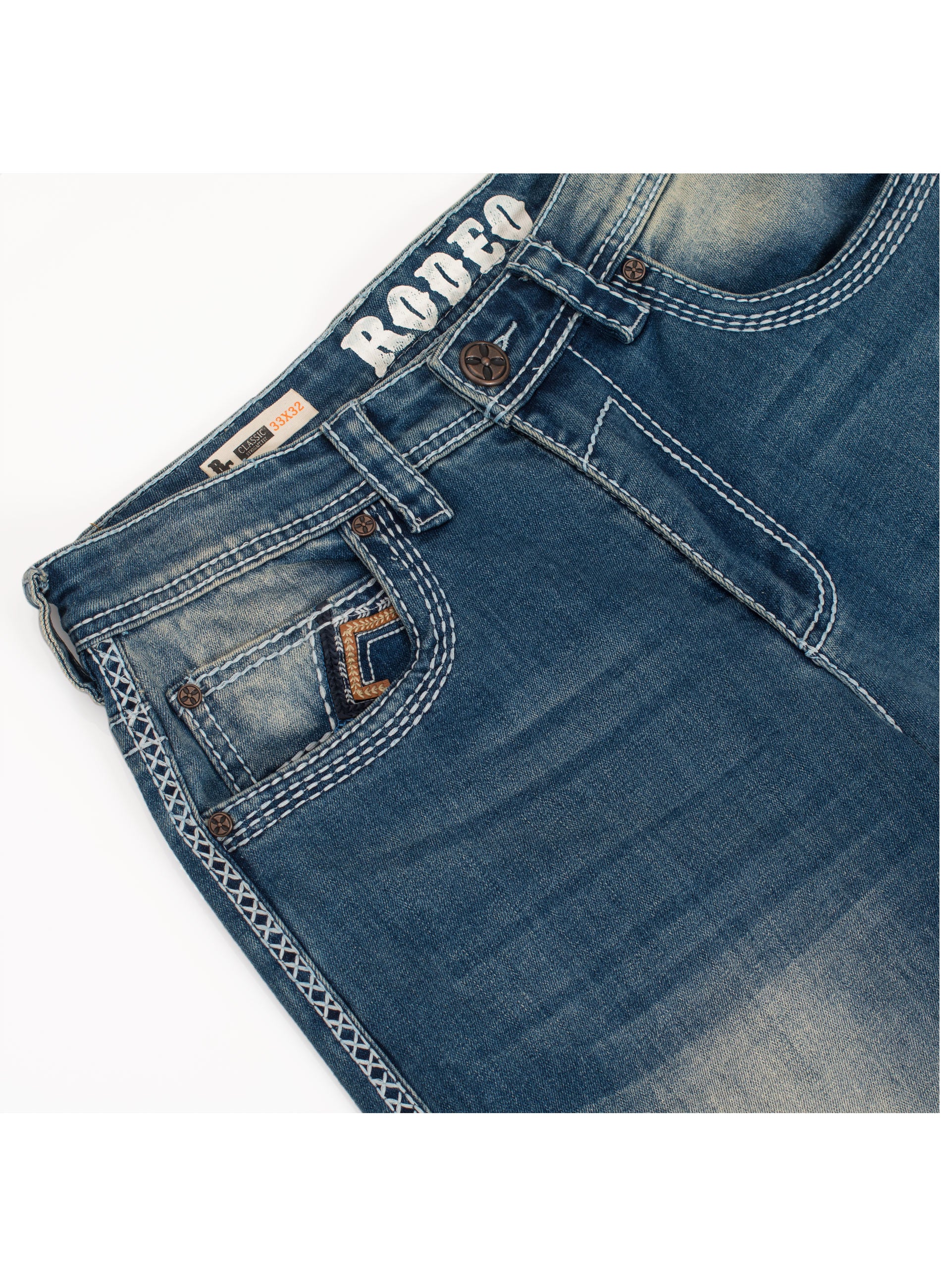 MEN'S COTTON/SPANDEX STRETCH FANCY SLIM STRAIGHT JEANS-RP500-515