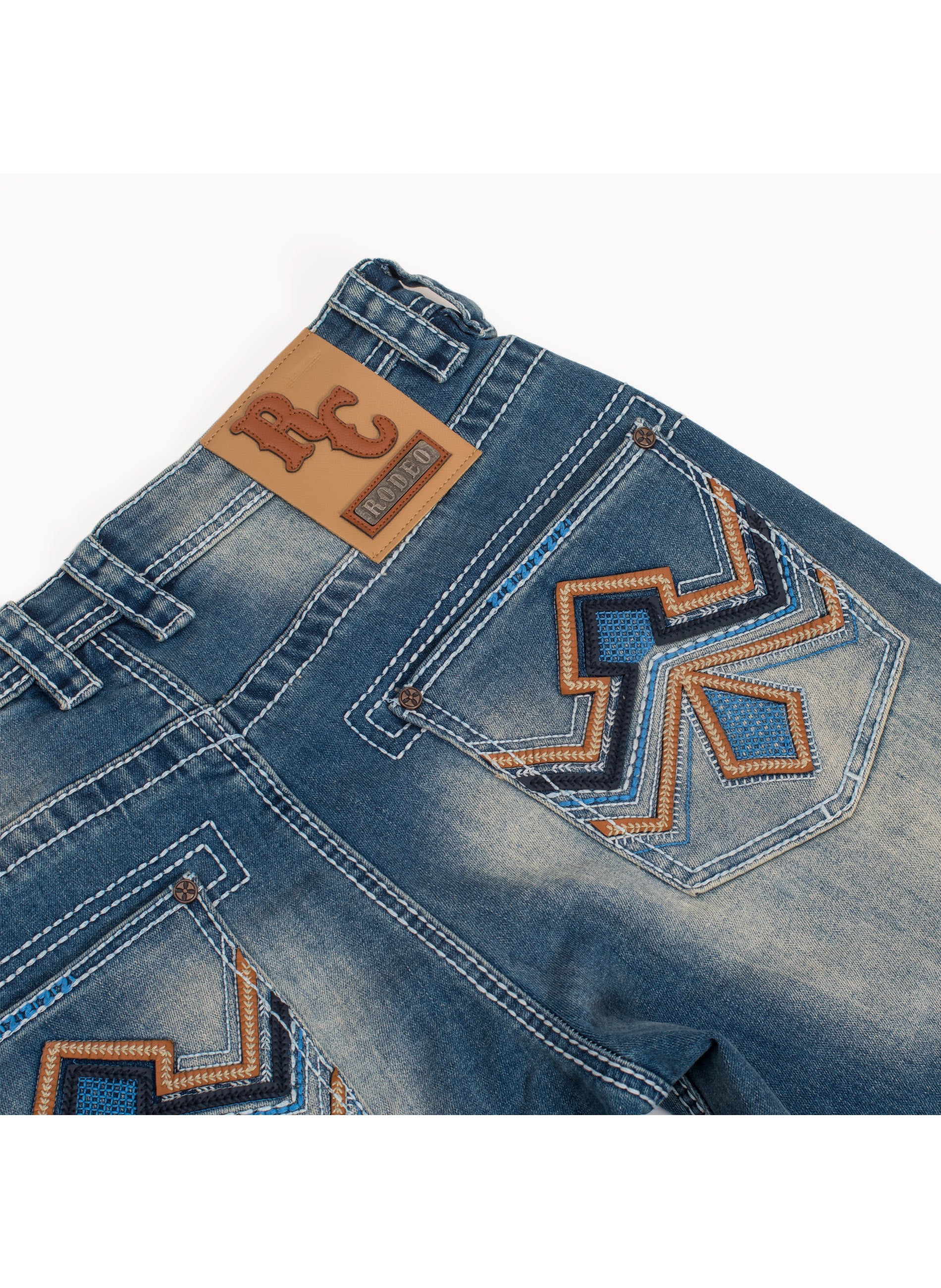 MEN'S COTTON/SPANDEX STRETCH FANCY SLIM STRAIGHT JEANS-RP500-515