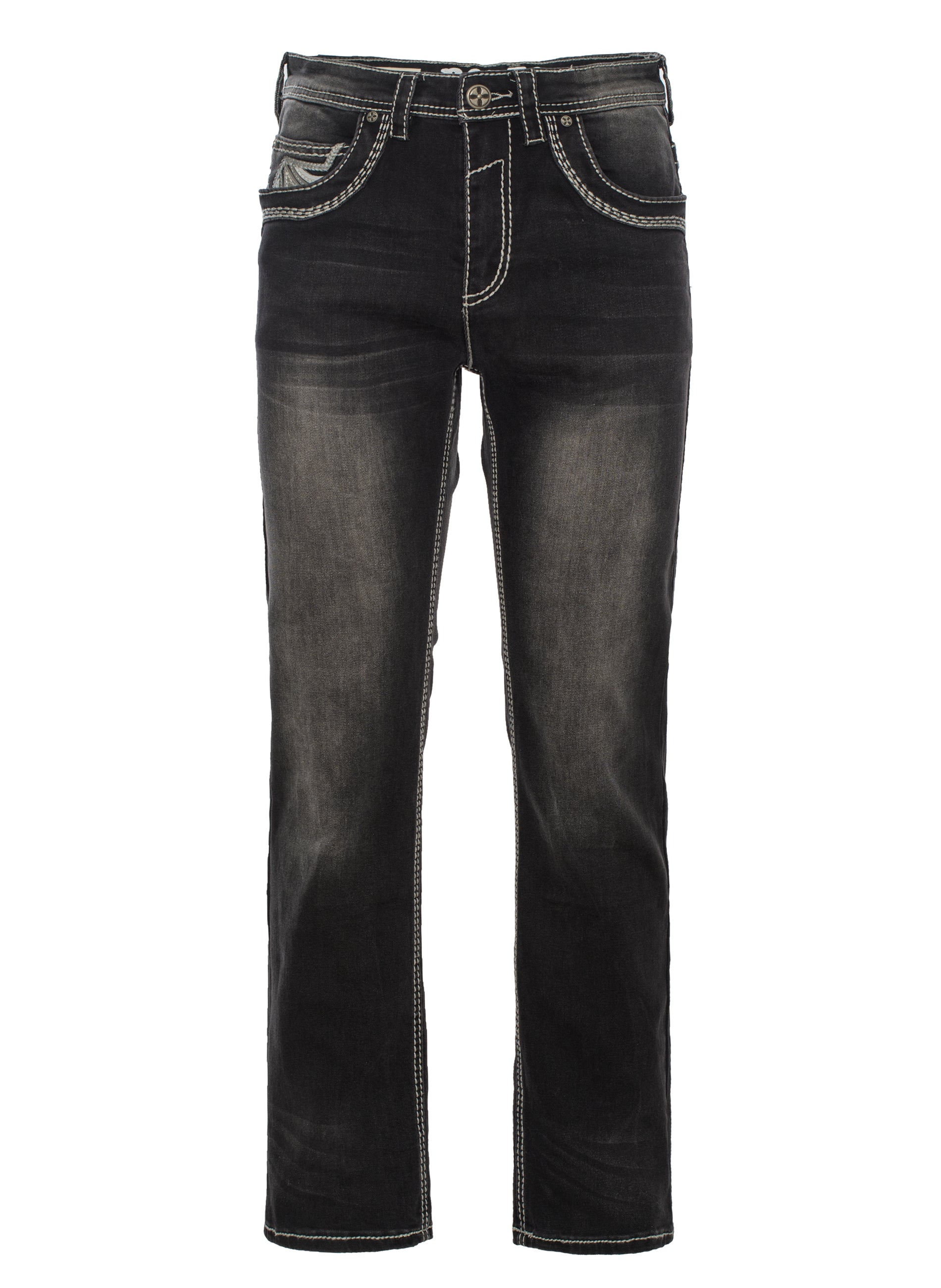 MEN'S COTTON/SPANDEX STRETCH FANCY SLIM STRAIGHT JEANS-RP500-516