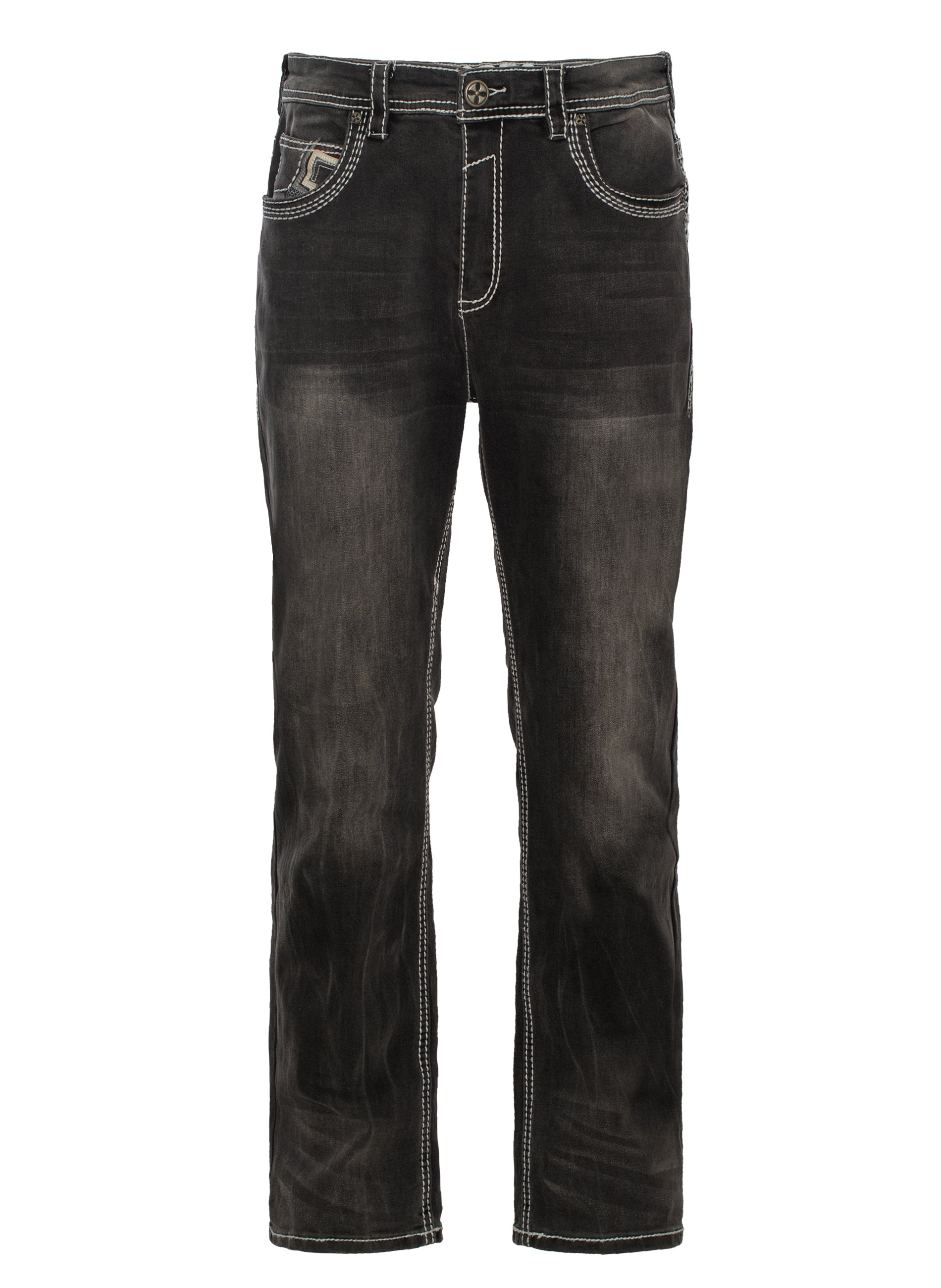 MEN'S COTTON/SPANDEX STRETCH FANCY SLIM STRAIGHT JEANS-RP500-518