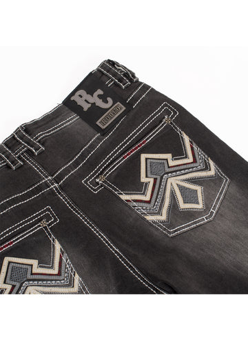 MEN'S COTTON/SPANDEX STRETCH FANCY SLIM STRAIGHT JEANS-RP500-518