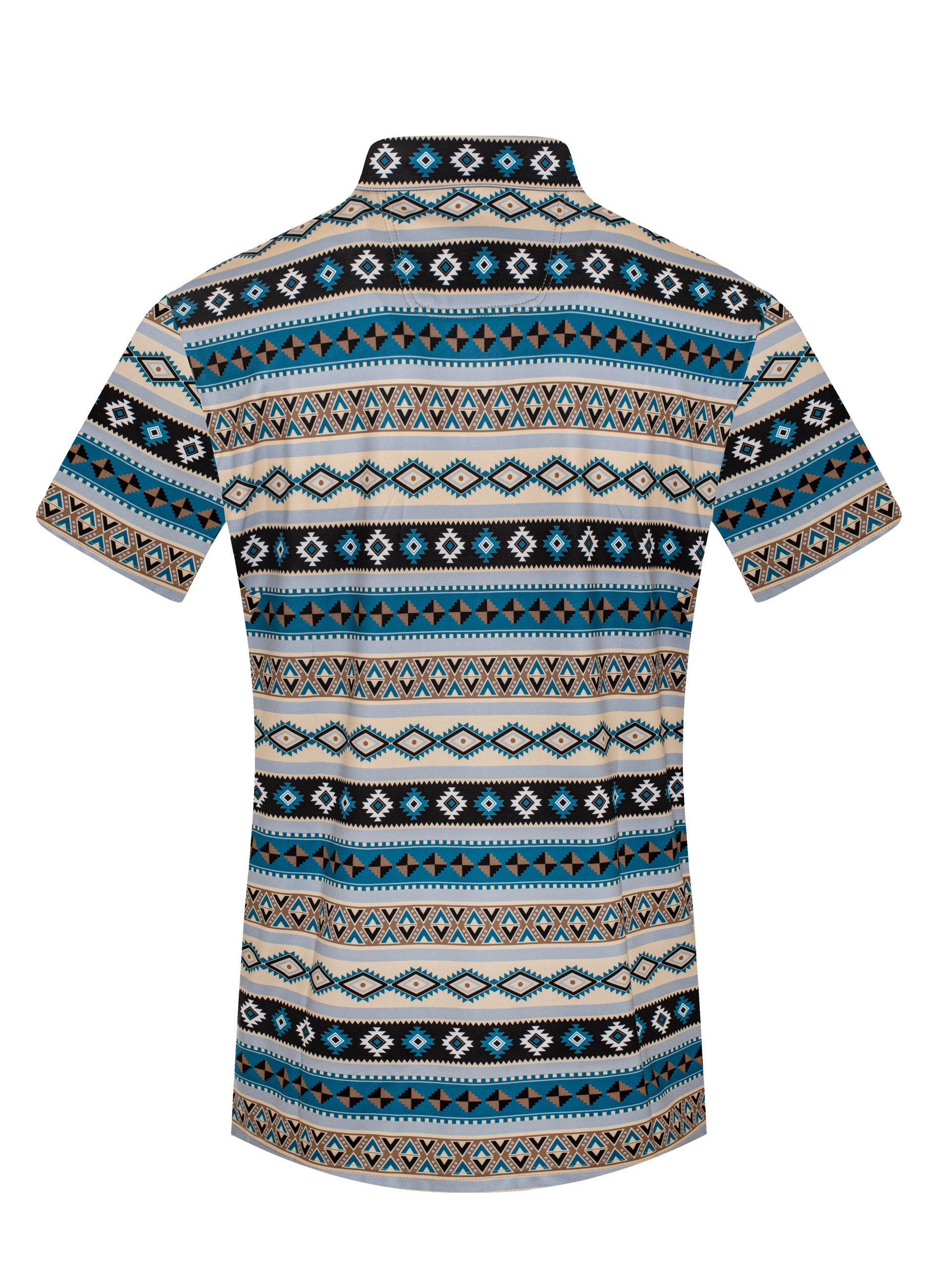 Short-sleeve shirt with a pattern on a white background