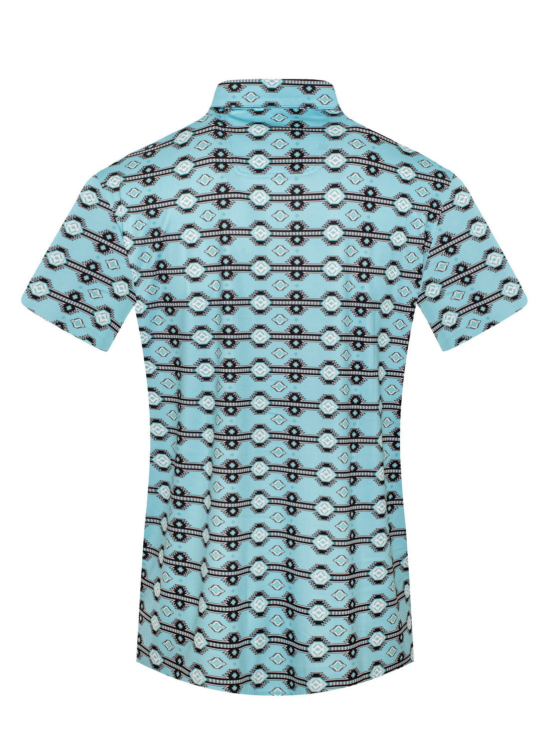 Light blue shirt with pattern on a white background