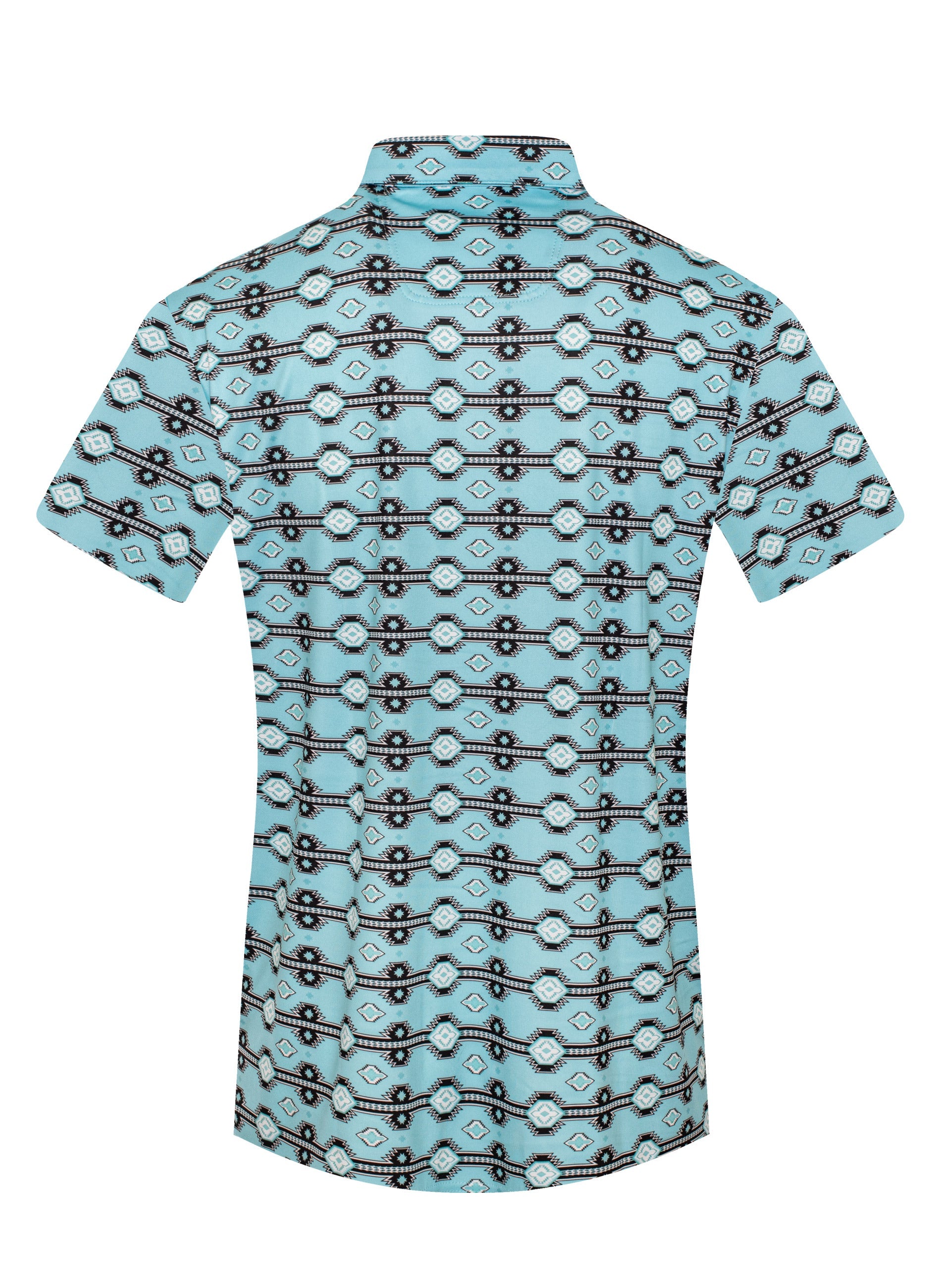 Light blue shirt with a pattern on a white background