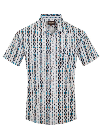 Men’s UPF 50+ Sun Protection Short Sleeve Western Shirt-RT101S-1052