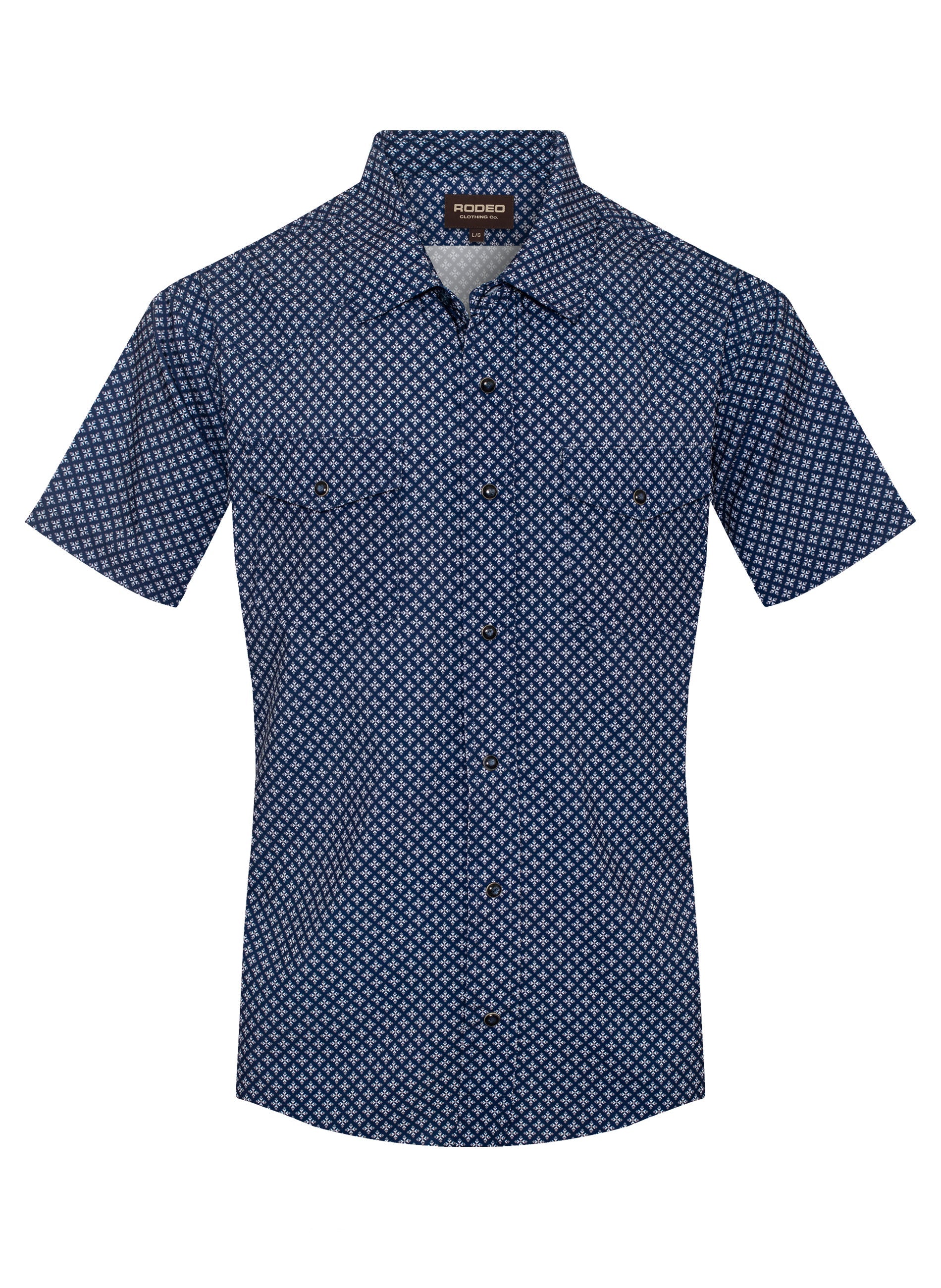 Men’s UPF 50+ Sun Protection Short Sleeve Western Shirt-RT101S-1109