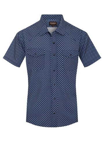 Men’s UPF 50+ Sun Protection Short Sleeve Western Shirt-RT101S-1109