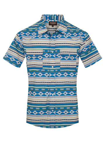 Men’s UPF 50+ Sun Protection Short Sleeve Western Shirt-RT101S-1114