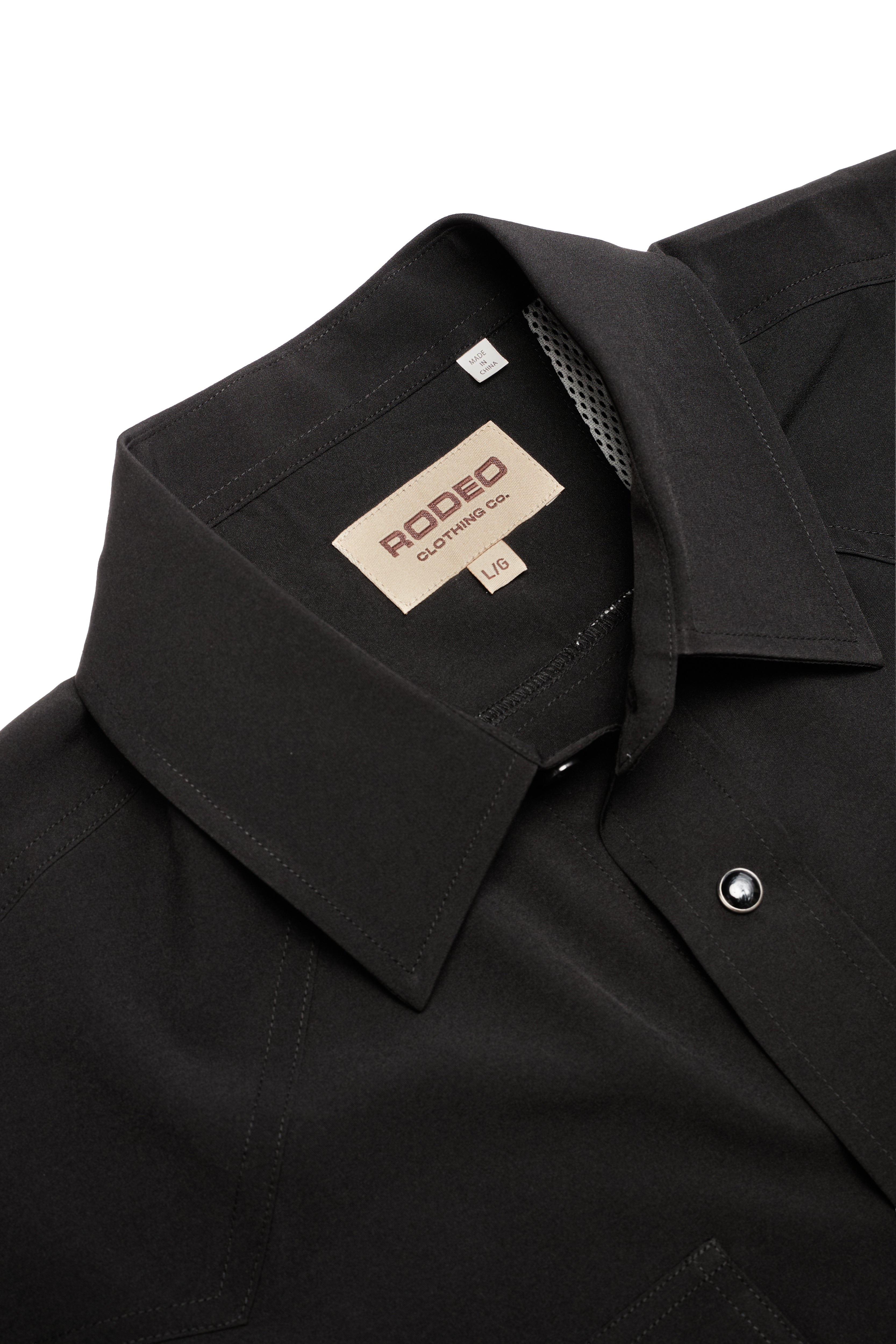 Men’s UPF 50+ Sun Protection Short Sleeve Western Shirt-RT102S-BLACK