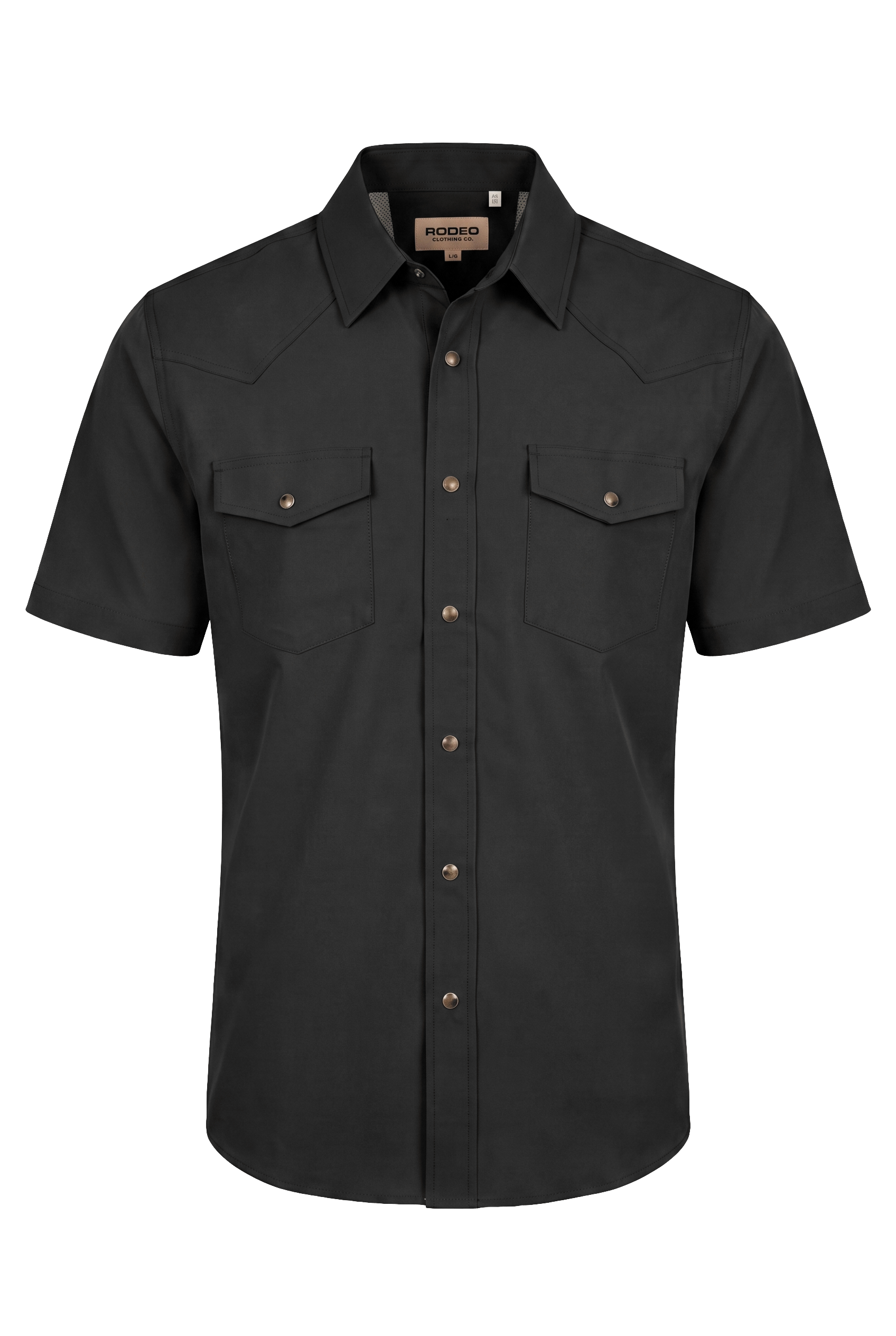 Men’s UPF 50+ Sun Protection Short Sleeve Western Shirt-RT102S-BLACK
