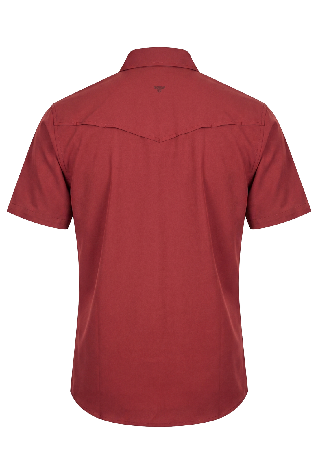 Men’s UPF 50+ Sun Protection Short Sleeve Western Shirt-RT102S-BURGUNDY