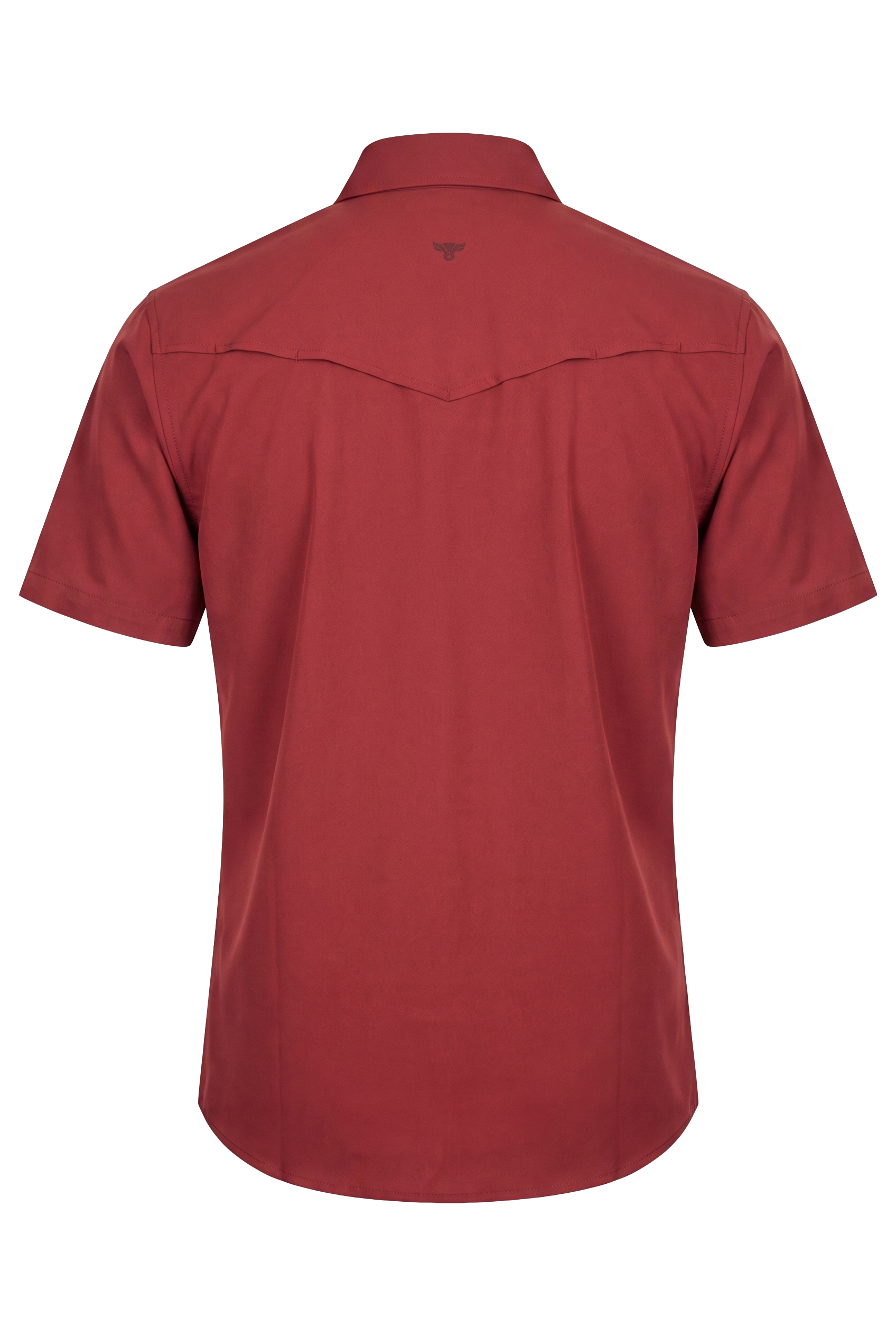 Men’s UPF 50+ Sun Protection Short Sleeve Western Shirt-RT102S-BURGUNDY