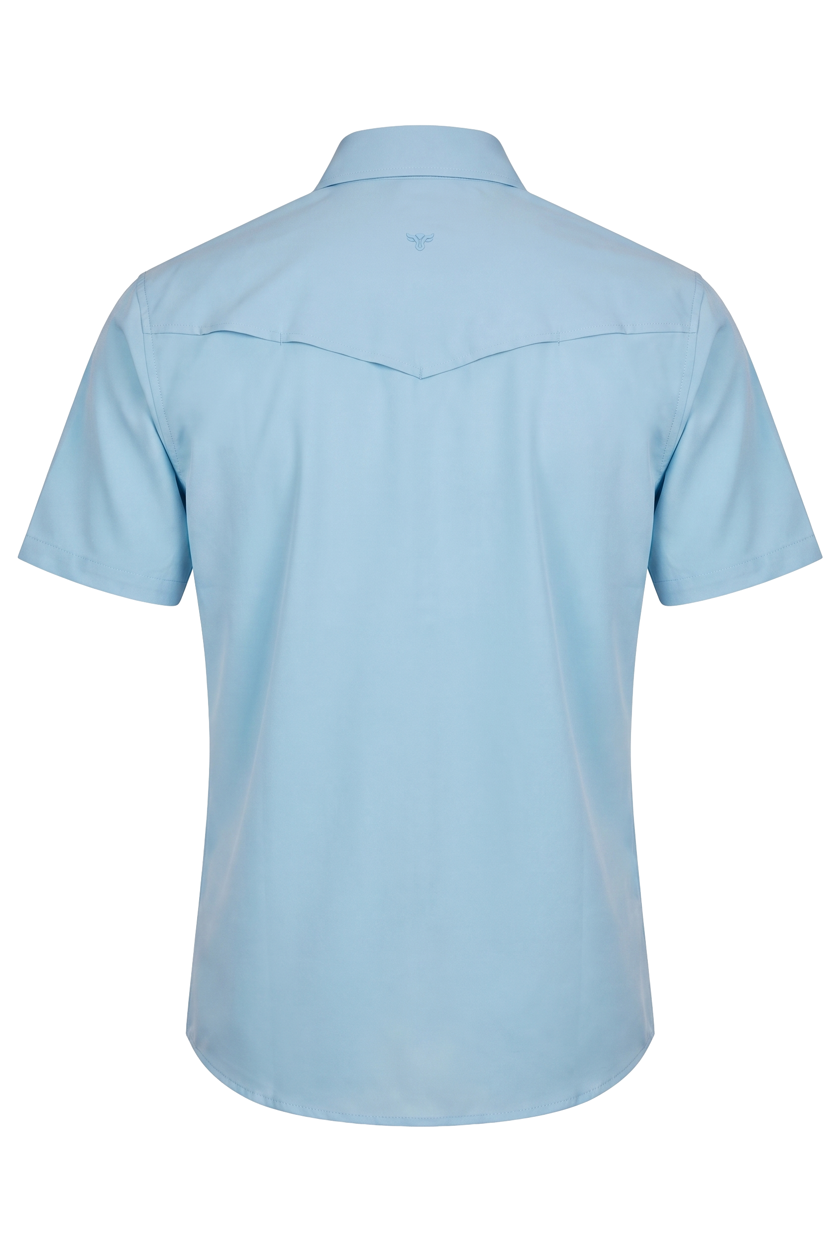 Men’s UPF 50+ Sun Protection Short Sleeve Western Shirt-RT102S-LTBLUE