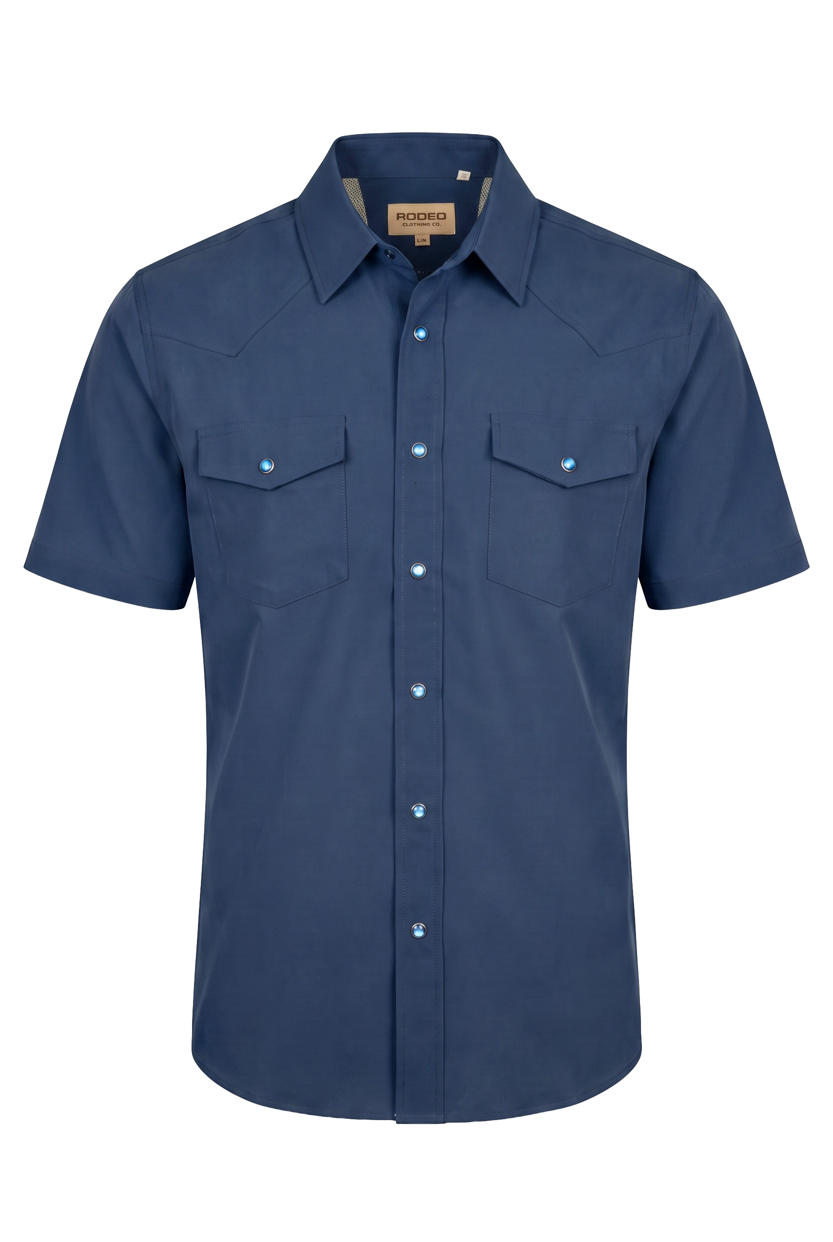 Men’s UPF 50+ Sun Protection Short Sleeve Western Shirt-RT102S-NAVY