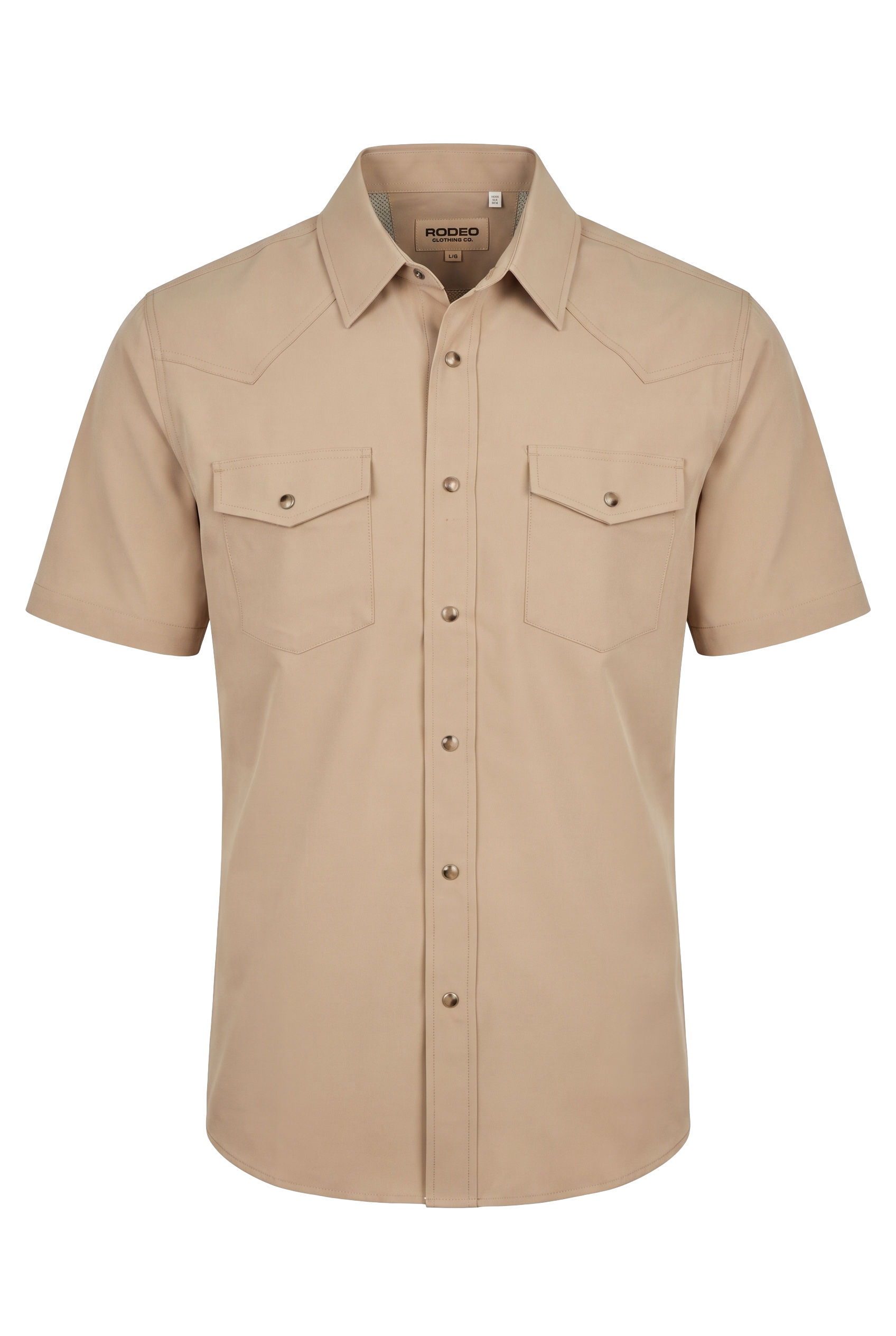 Men’s UPF 50+ Sun Protection Short Sleeve Western Shirt-RT102S-SAND