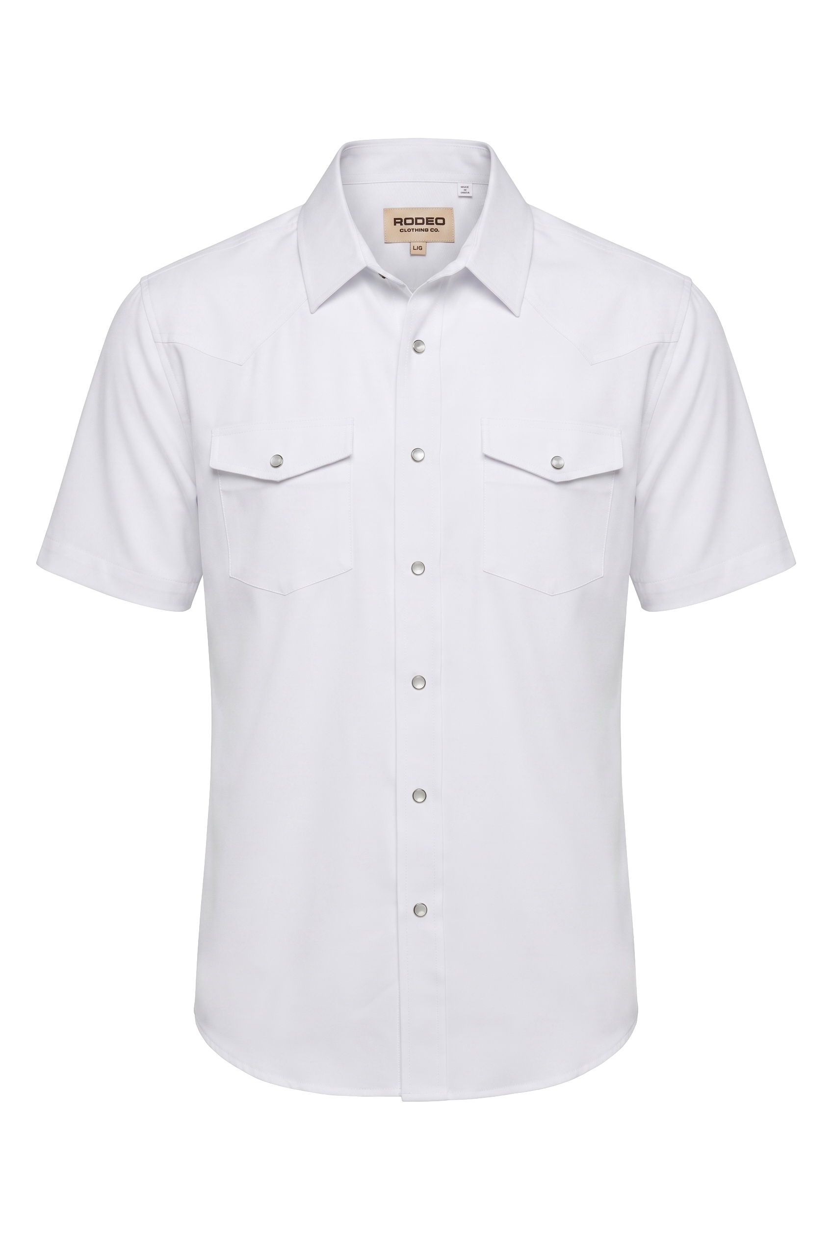 Men’s UPF 50+ Sun Protection Short Sleeve Western Shirt-RT102S-WHITE