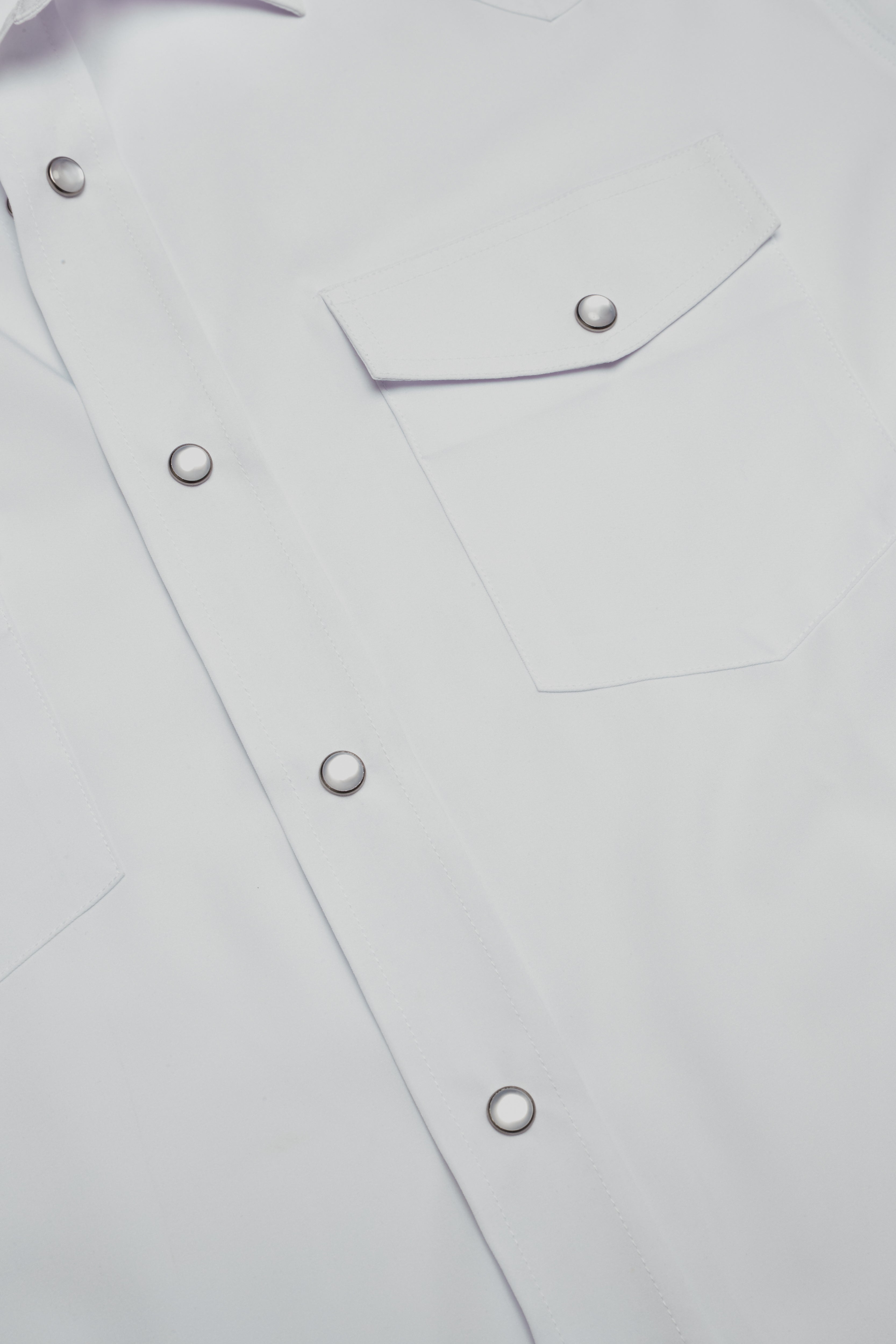Men’s UPF 50+ Sun Protection Short Sleeve Western Shirt-RT102S-WHITE
