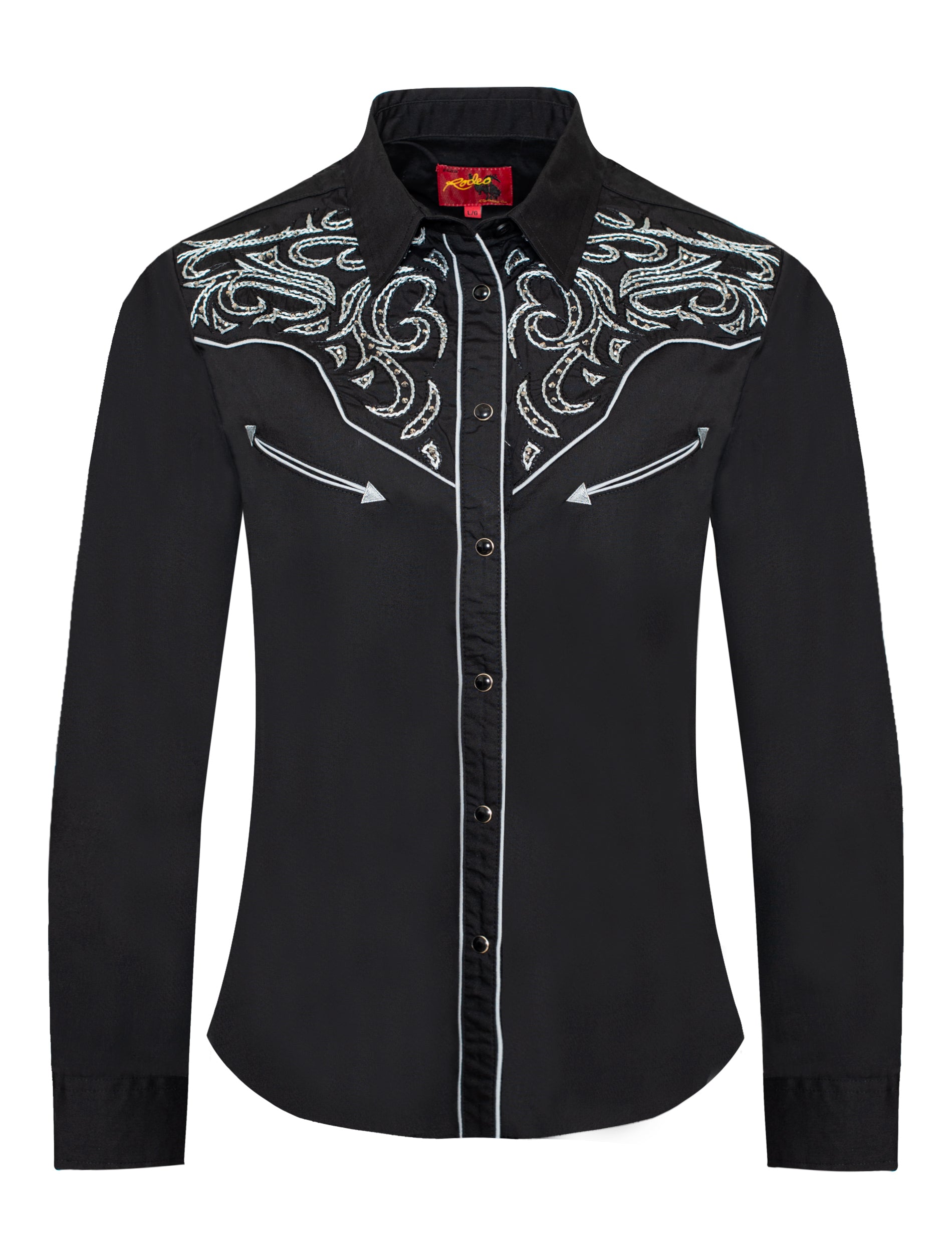 Women’s Western Embroidered diamond studded Shirts-LS500D-527 - Rodeo Clothing wholesale 